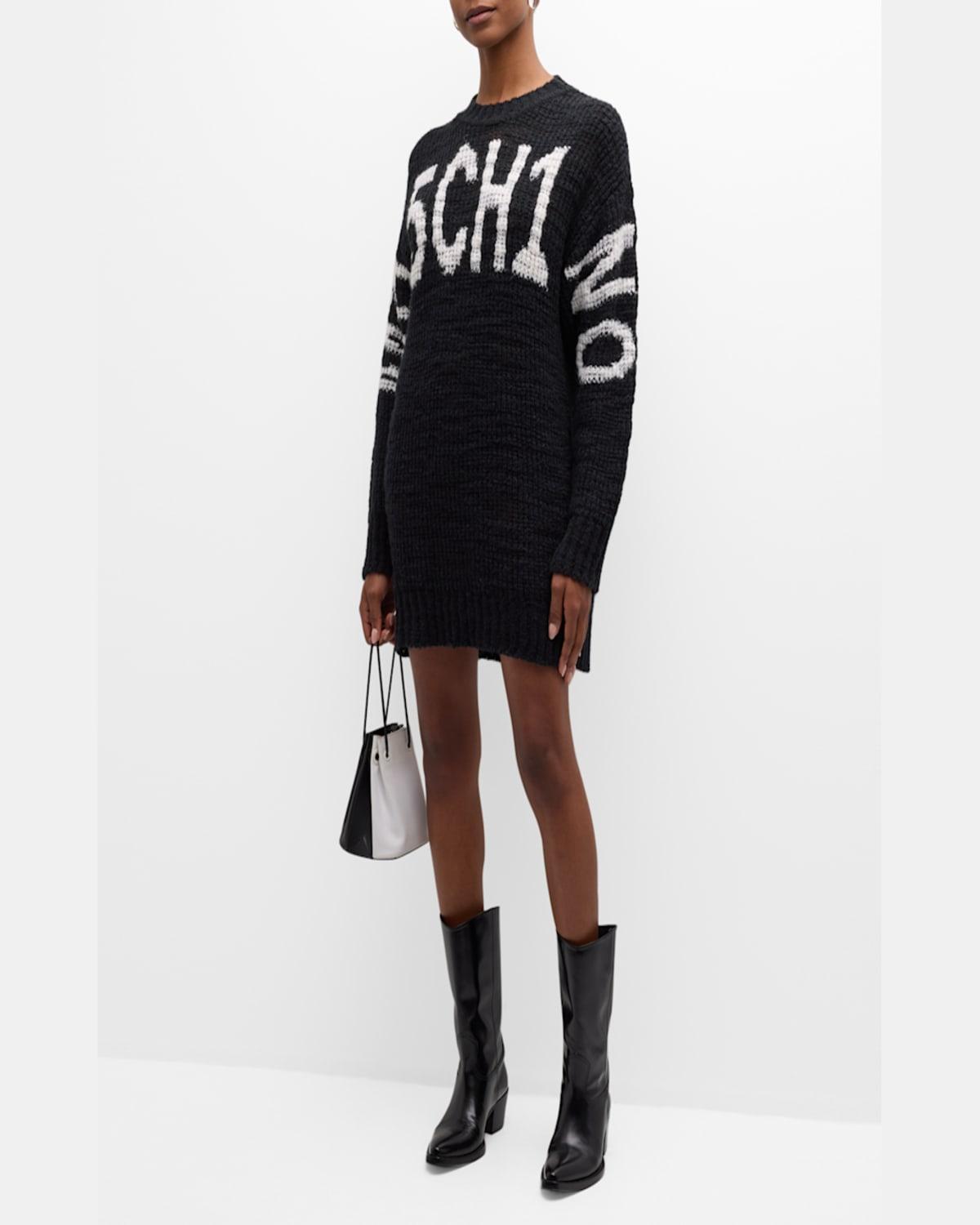 Moschino Logo Sweater Dress in Black Lyst