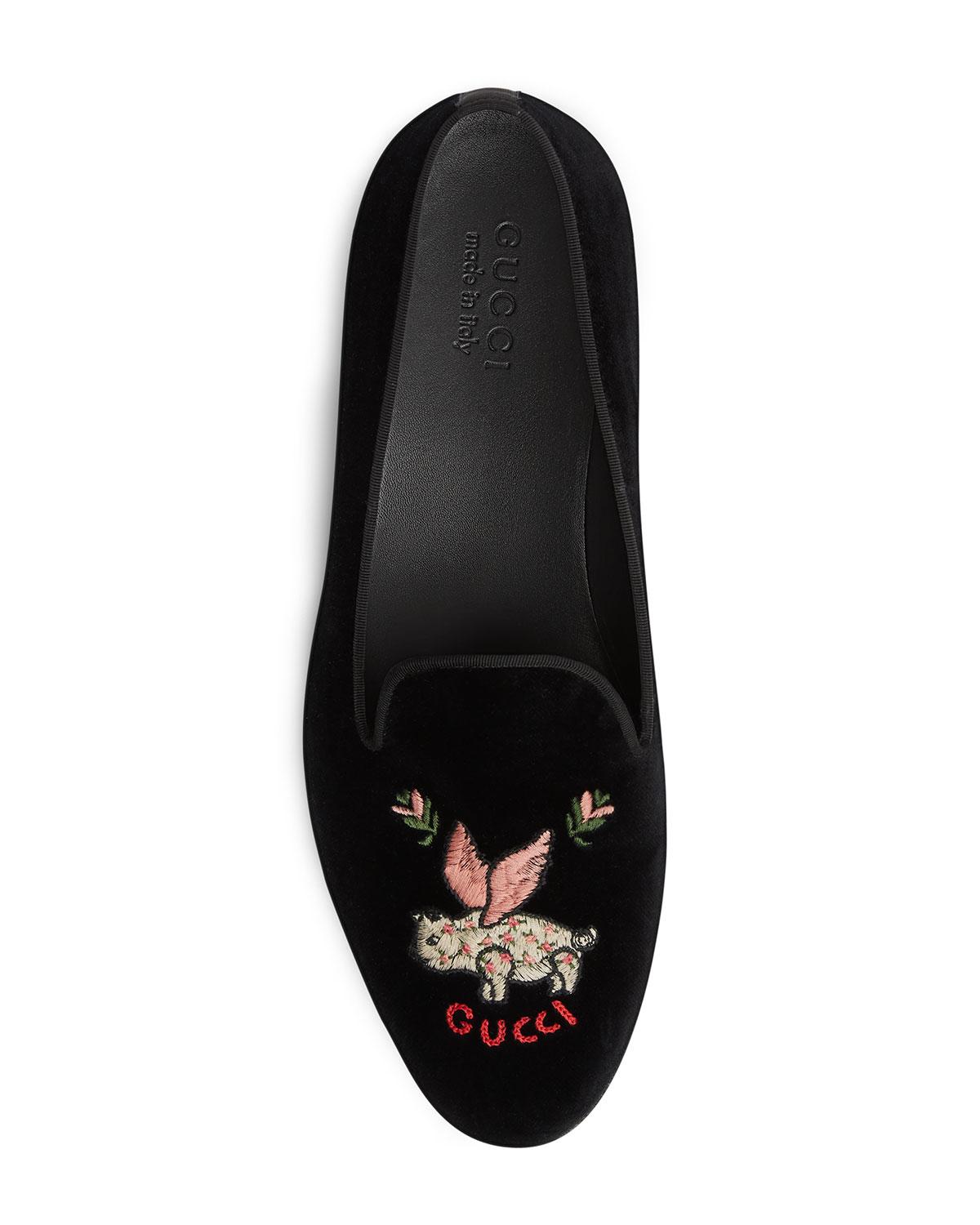 Gucci Flying Pig Loafers in Black for 