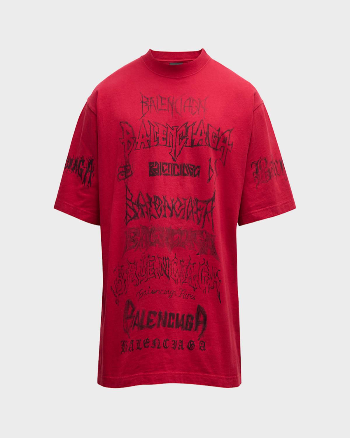 Balenciaga Diy Metal Large Fit T-Shirt in Red for Men | Lyst