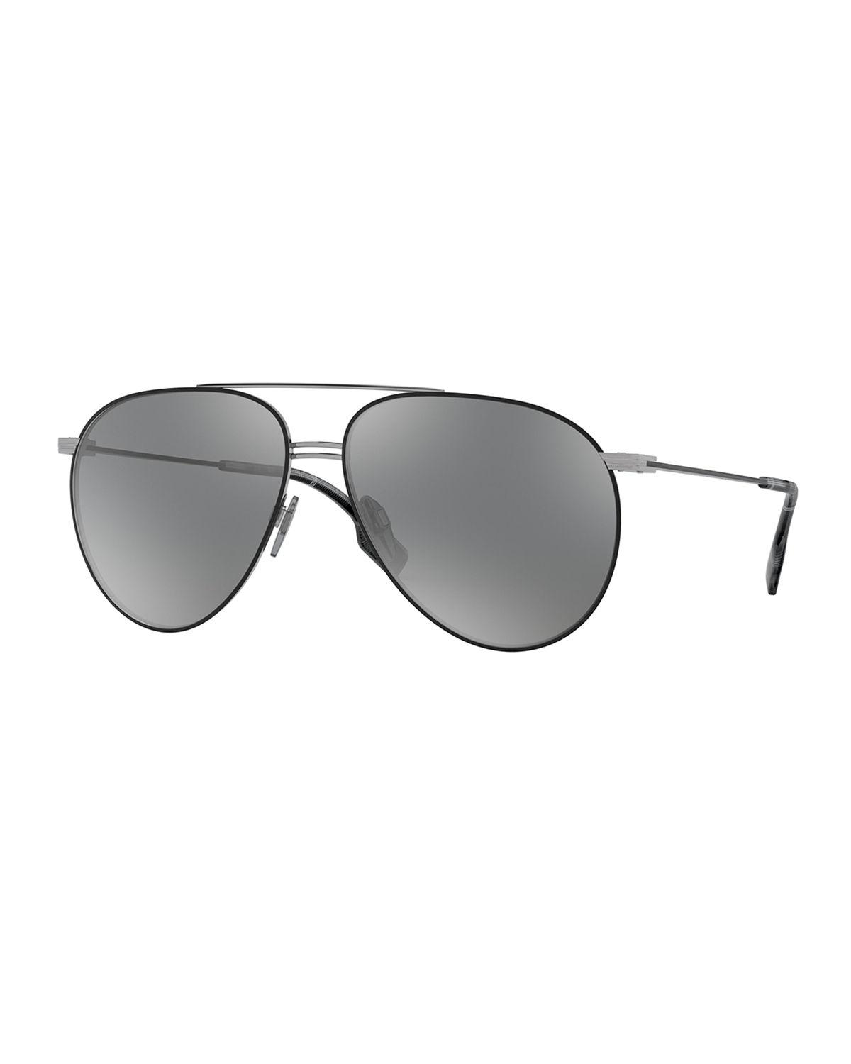 Burberry Men's Metal Aviator Sunglasses in Black for Men Lyst
