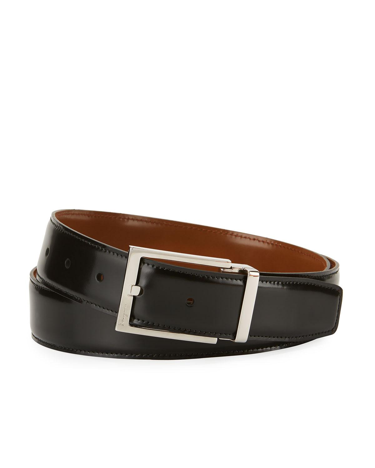 Ferragamo Men&#39;s Reversible Lux Calfskin Leather Belt, Black/brown for Men - Lyst