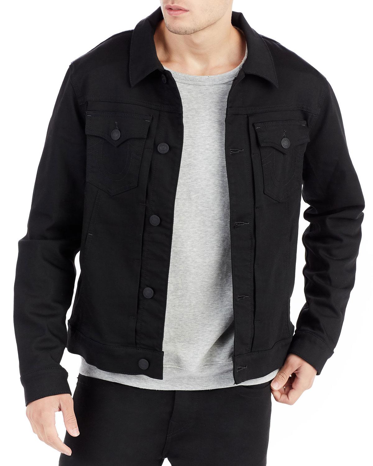 True Religion Ricky Denim Jacket in Black for Men - Lyst