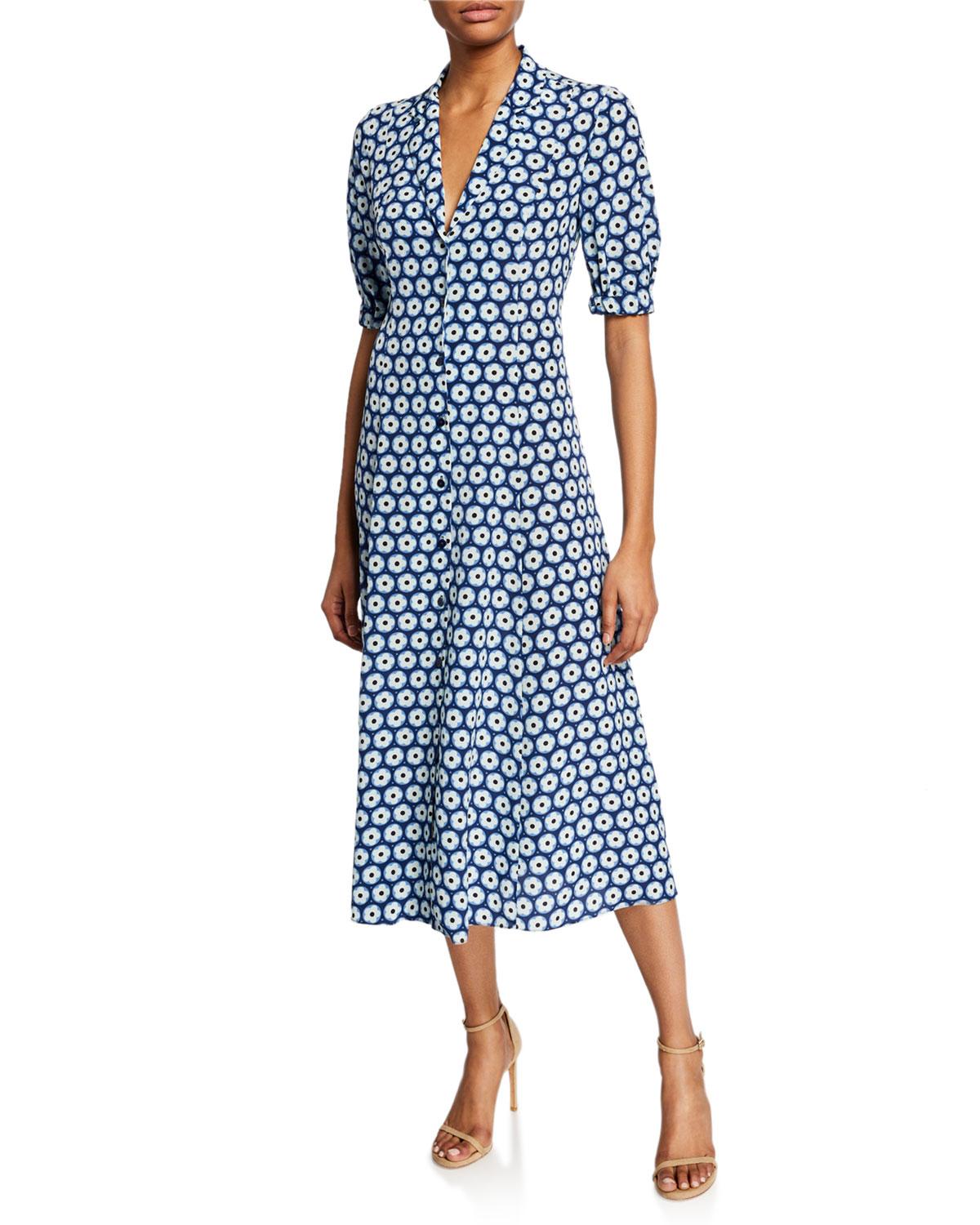 diane von furstenberg blue silk dress