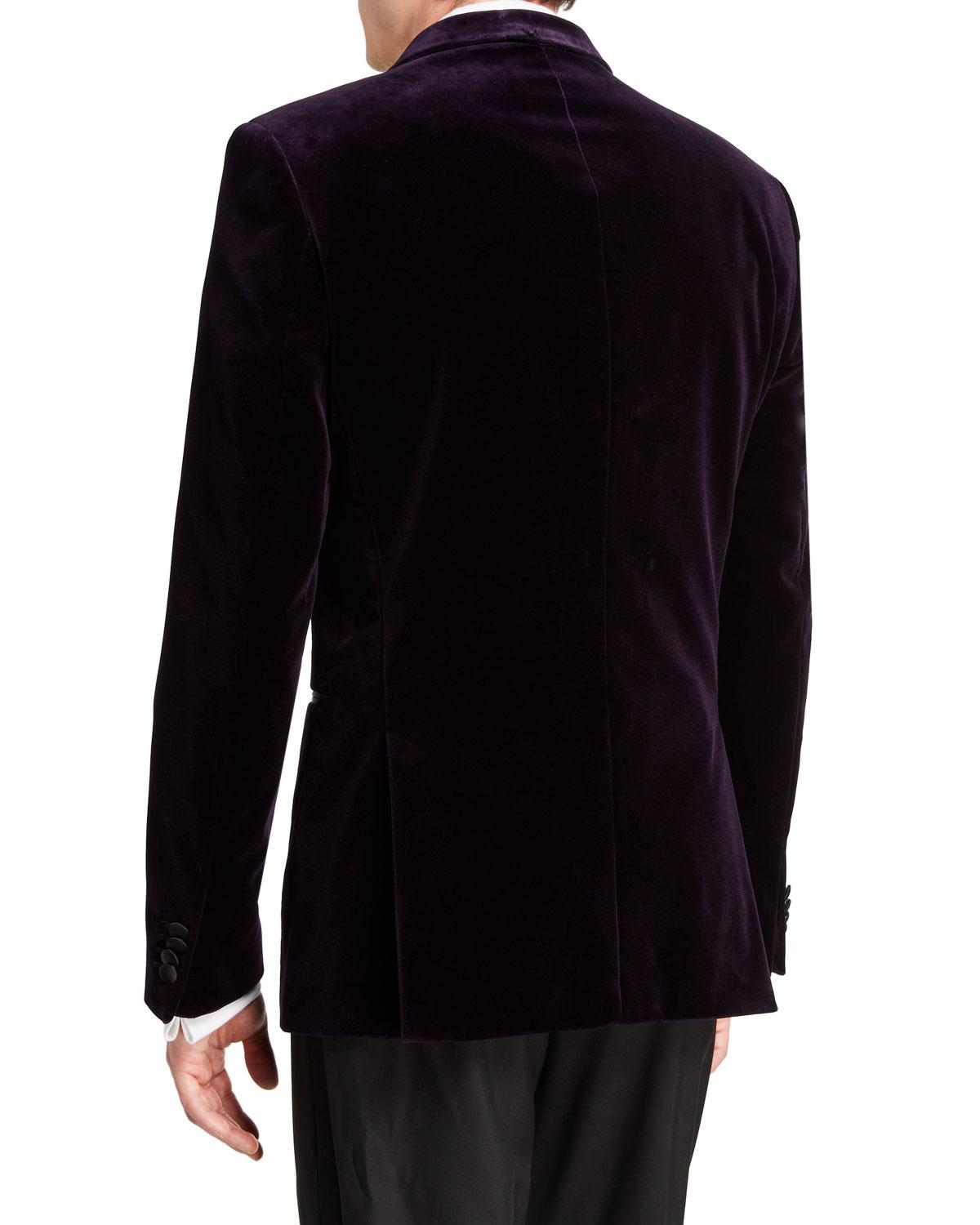 BOSS Men's Slim-fit Velvet Dinner Jacket, Purple for Men - Lyst