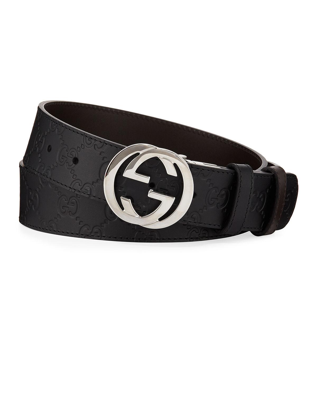 Gucci Interlocking G Leather Belt in Brown (Black) for Men - Save 47% - Lyst