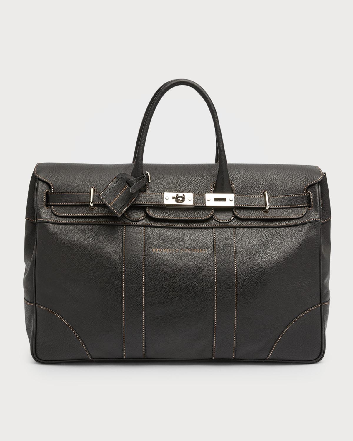 Brunello Cucinelli Weekender Country Duffel Bag in Black for Men | Lyst
