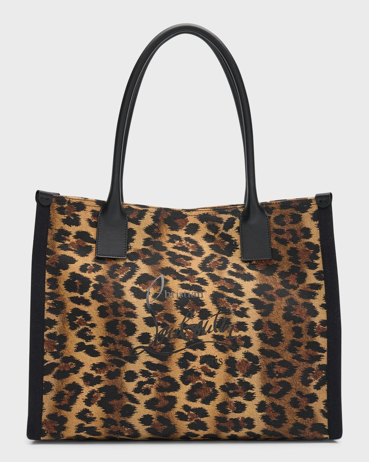 Christian Louboutin Nastroloubi Large Leopard Canvas Tote Bag in Brown ...