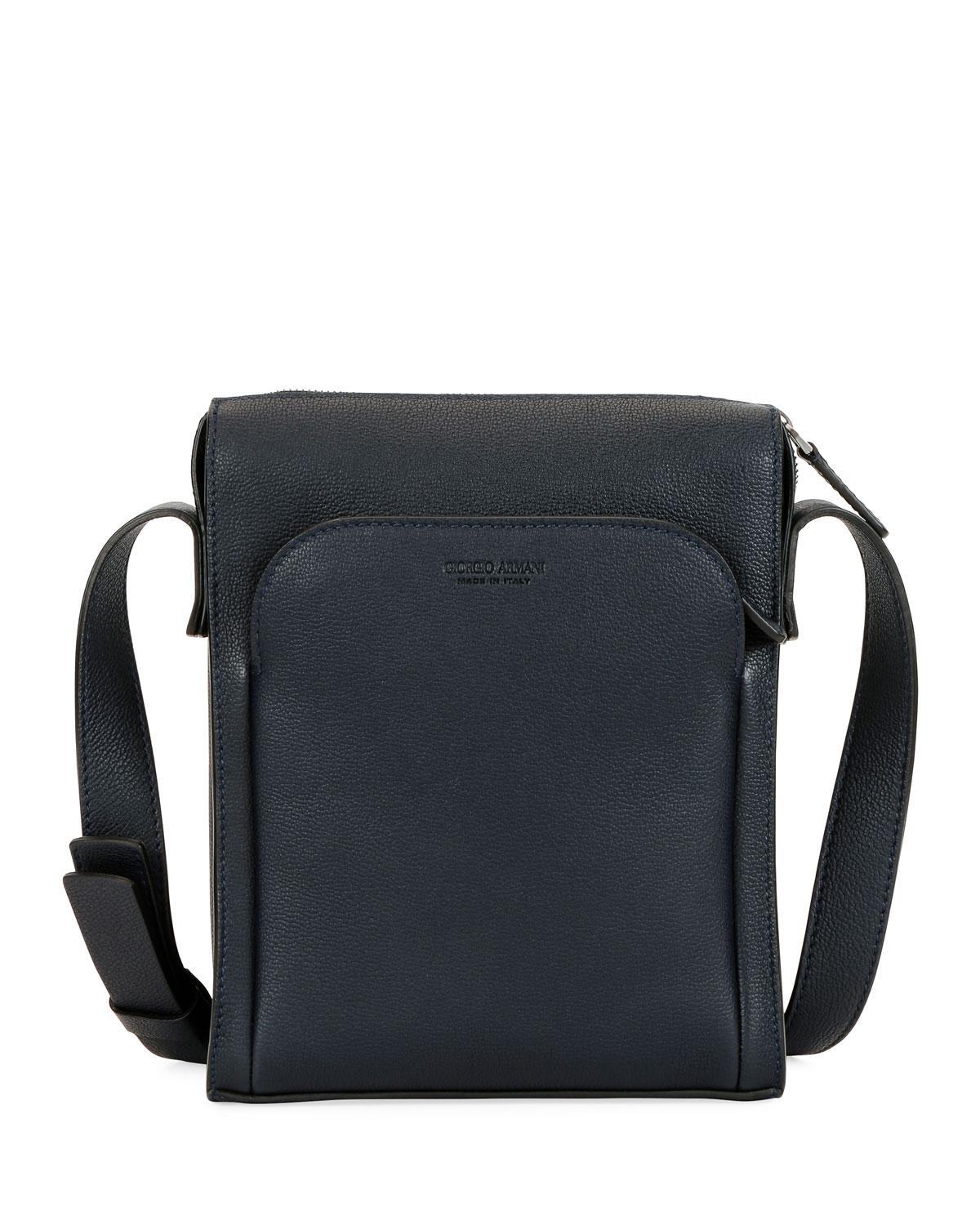 mens black leather cross body bag