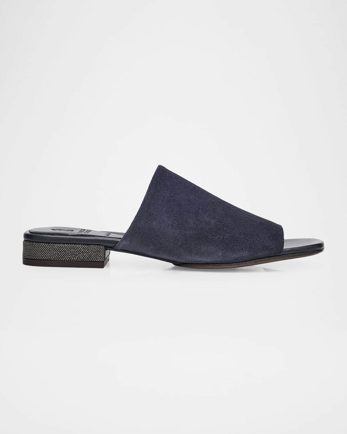 Sandales Brunello Cucinelli "Precious Monili" En Daim Gris - Taille 40 EU / 10 US - Occasion - Modèle à Lacets