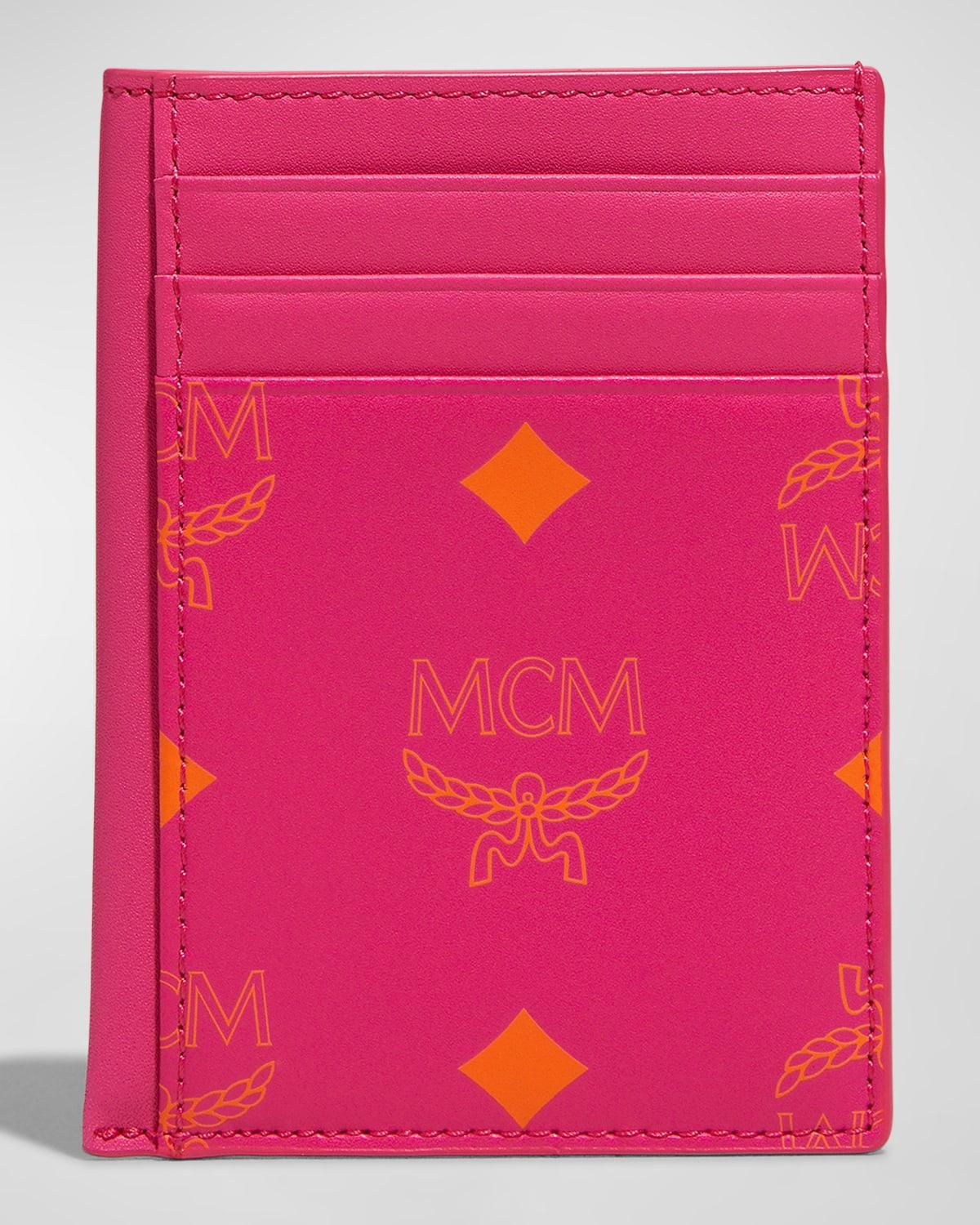 MCM Bifold Wallet Splash Logo Orange in Leather - US