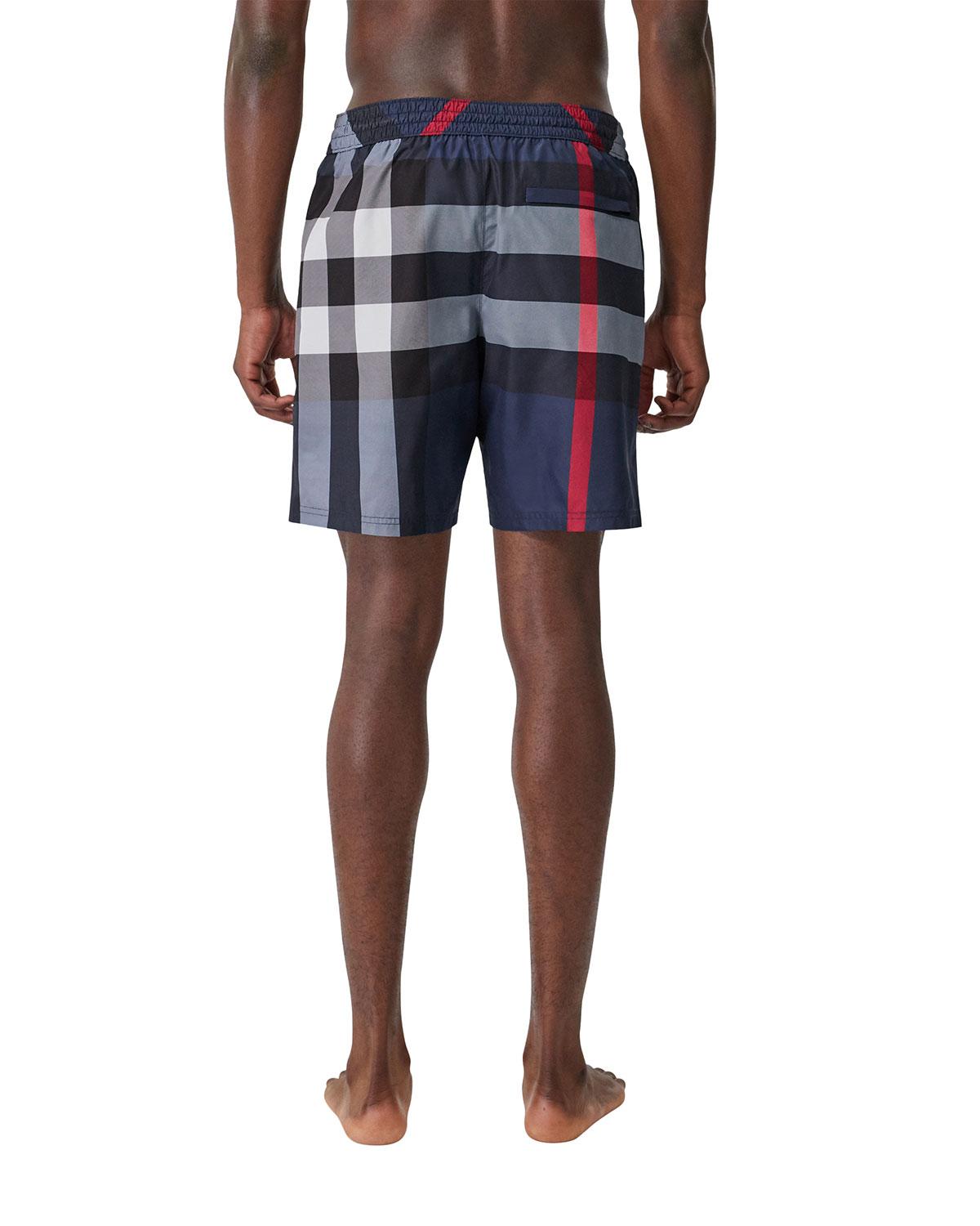 Burberry Synthetic Men's Guildes Signature Check Swim Trunks in Blue