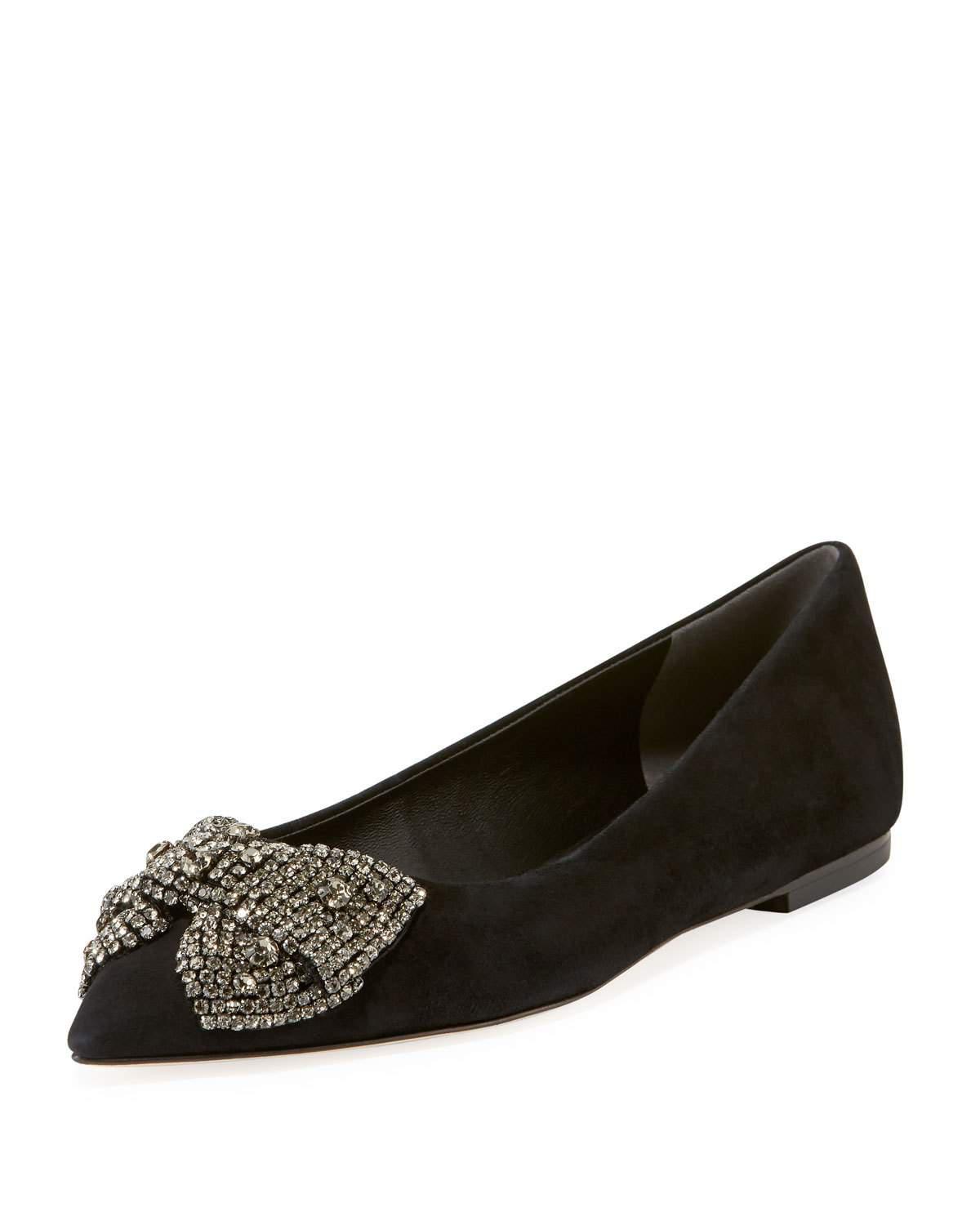tory burch black and white flats