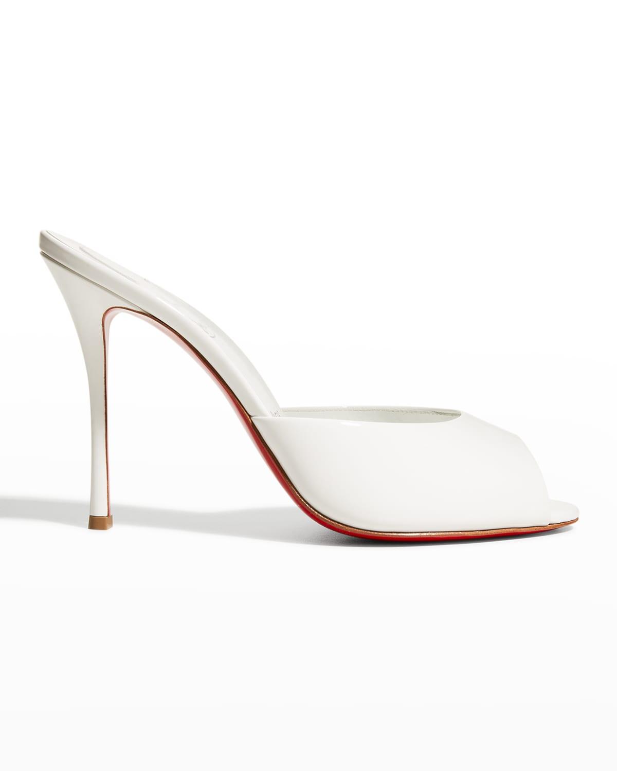 Christian Louboutin Me Dolly Patent Red Sole Sandals in White Lyst