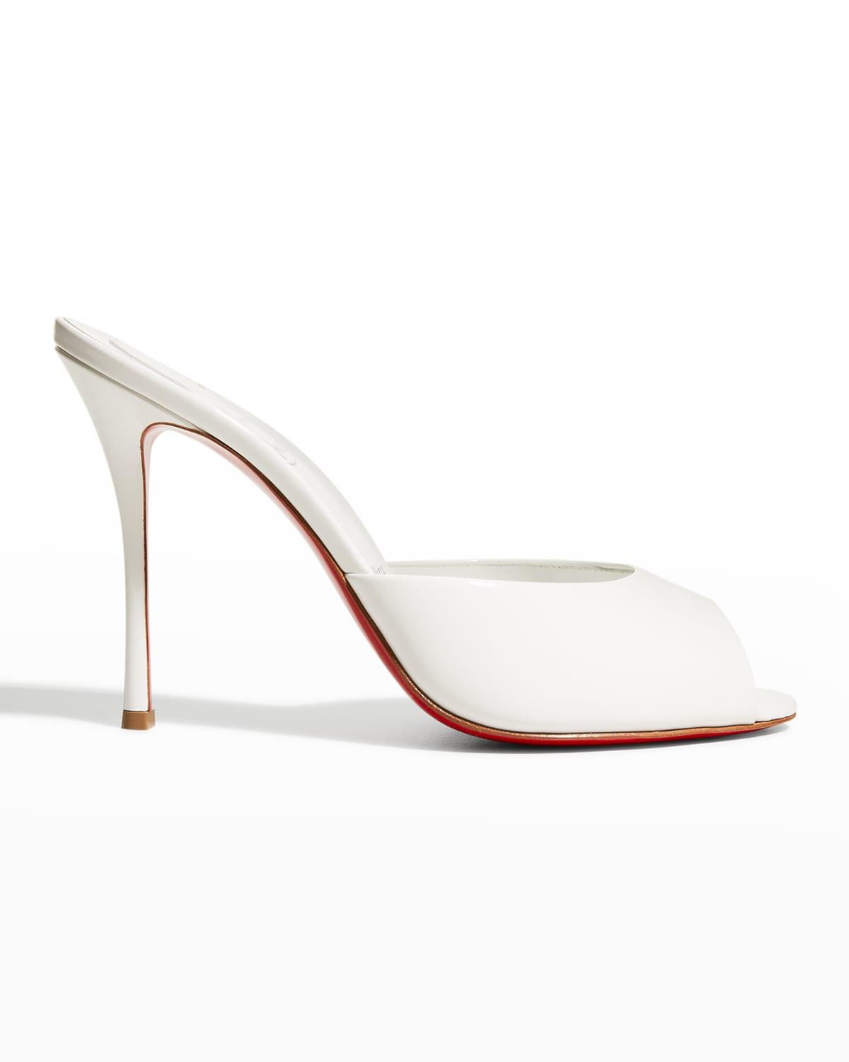 Christian Louboutin Me Dolly Strass Red Sole Slide Sandals in White