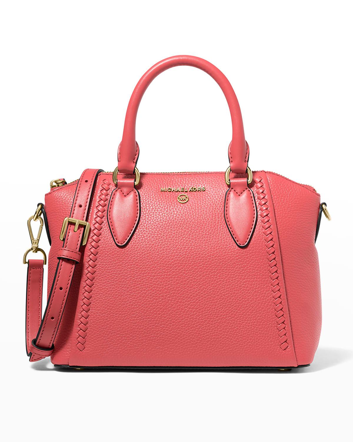 MICHAEL Michael Kors Sienna Medium Leather Messenger Bag in Pink | Lyst