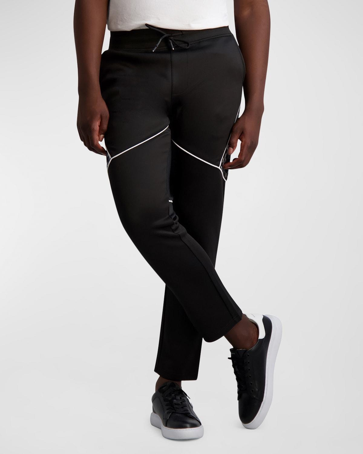 Karl Lagerfeld Monogram Scuba Track Pants in Black for Men Lyst