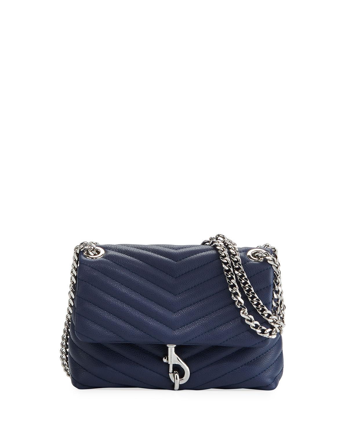 Rebecca Minkoff Edie Quilted Leather Flap Crossbody Bag in Blue - Lyst