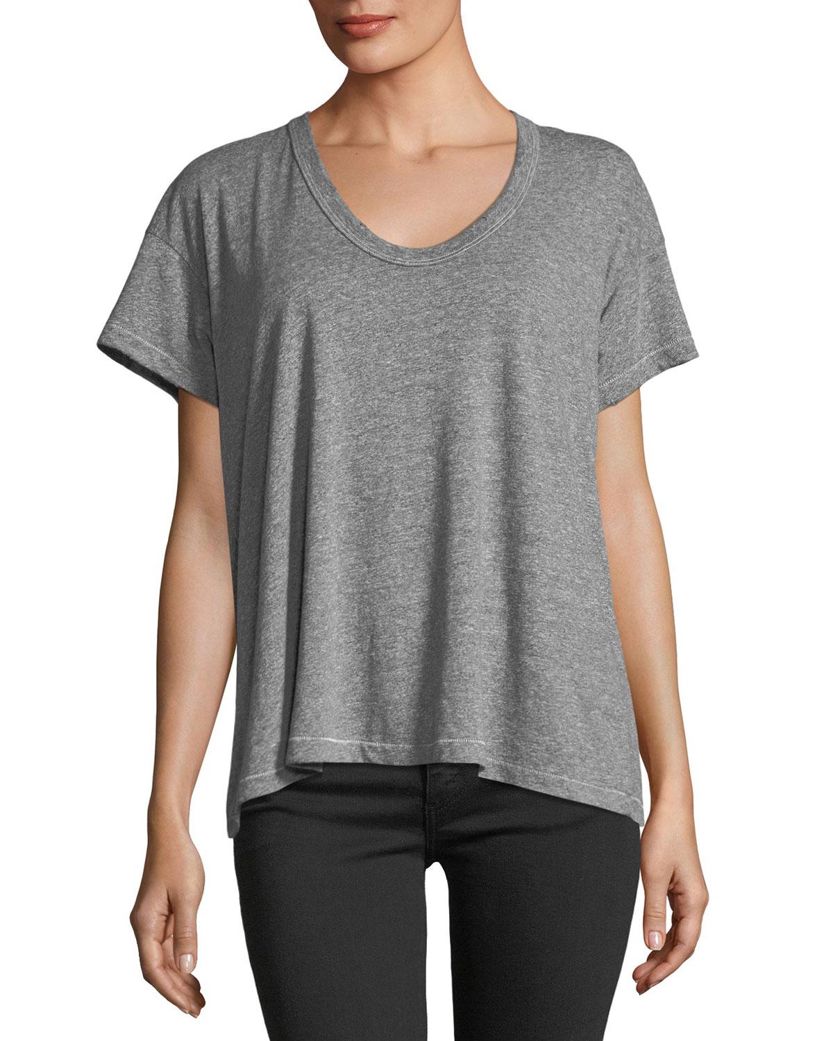 Lyst - The Great The U-neck Jersey Tee in Gray