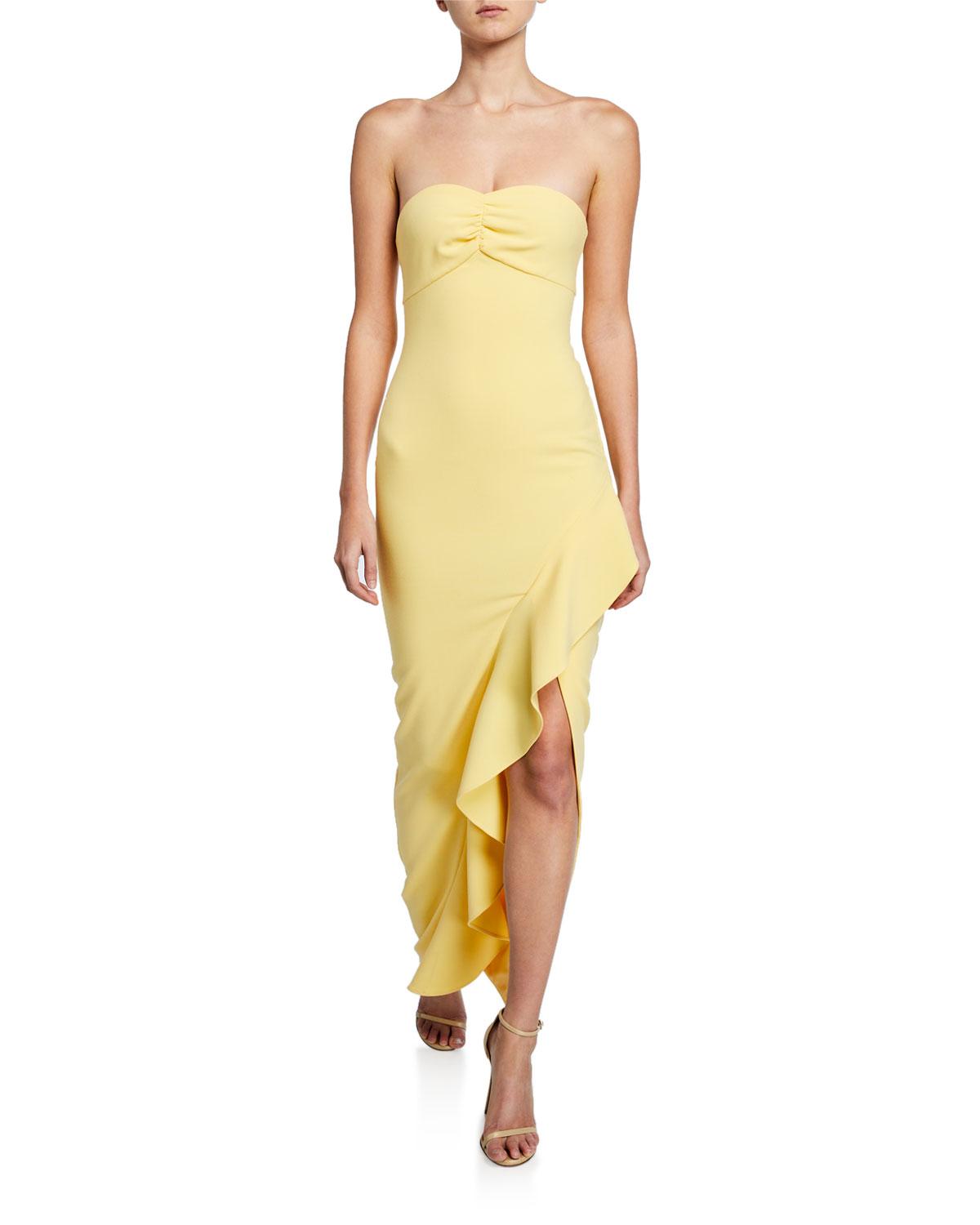 yellow ruffle gown
