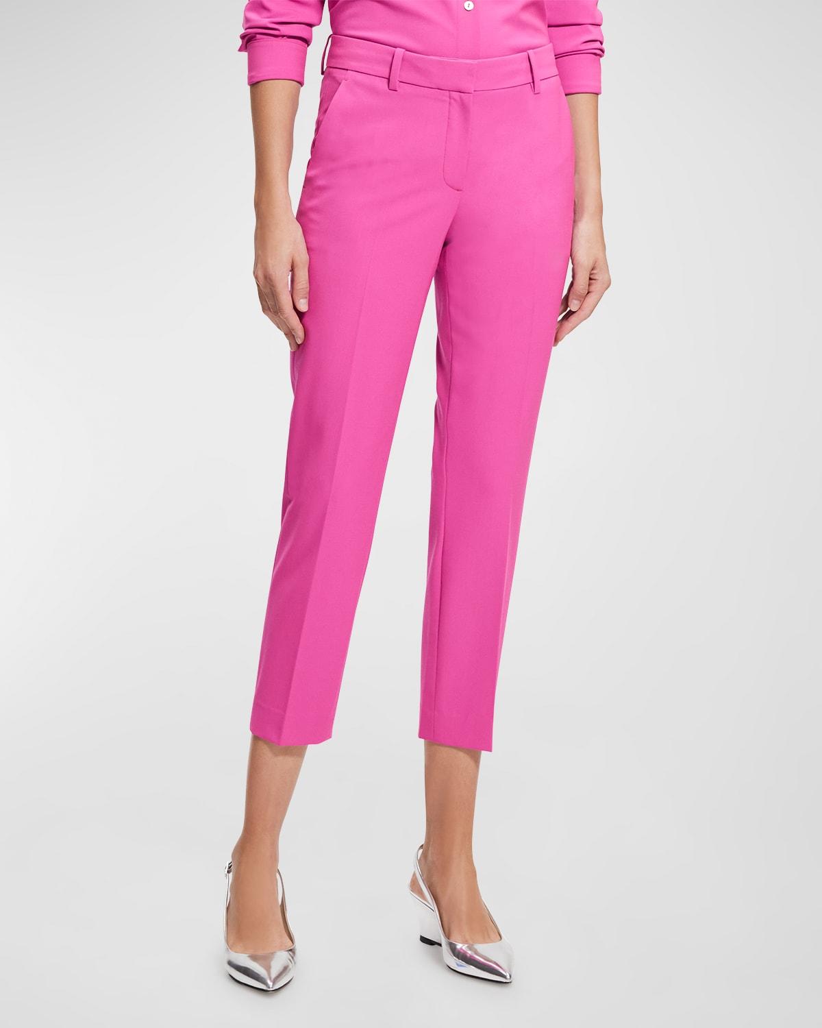 Theory Treeca Good Wool Cropped Pants in Purple Lyst