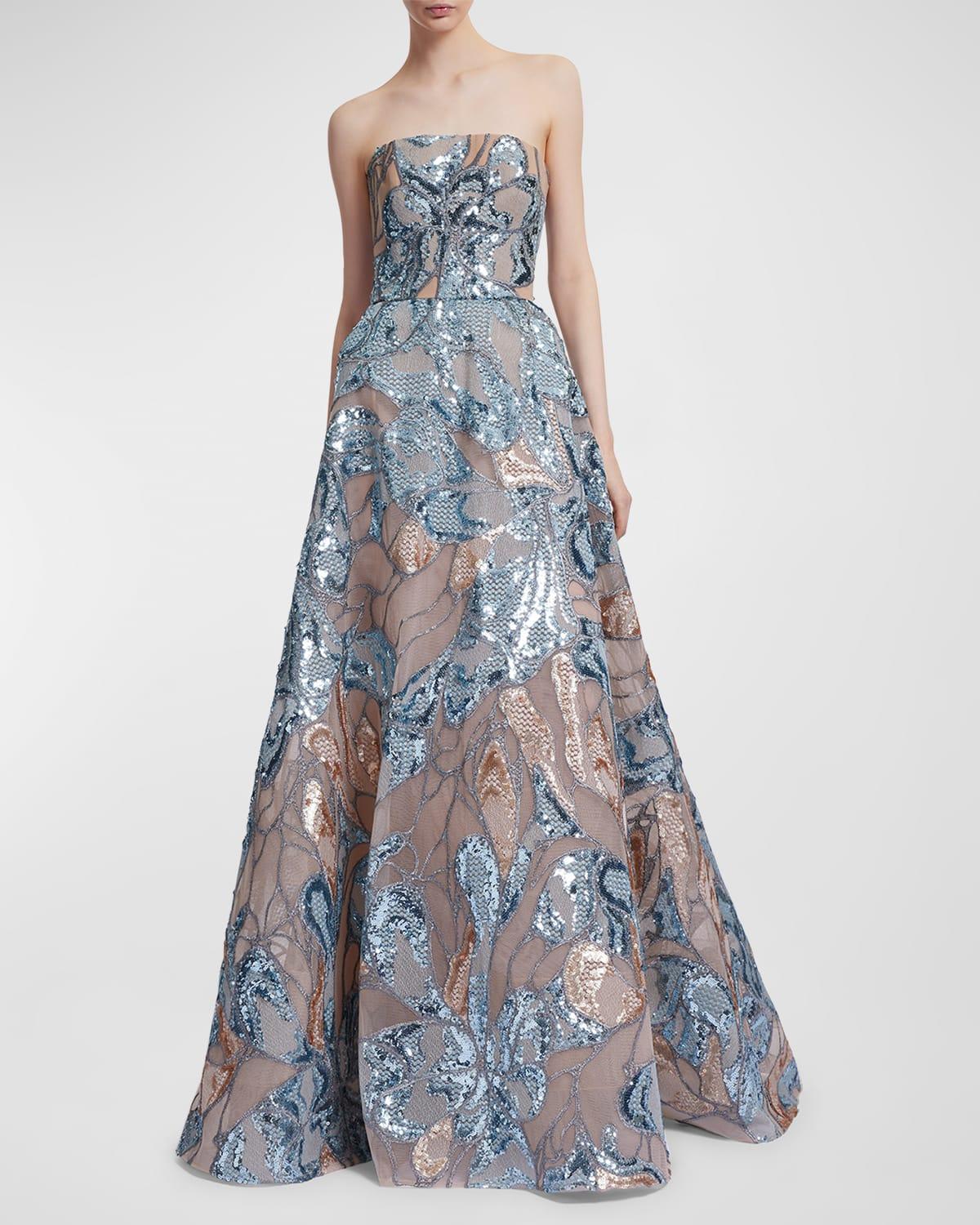 elie saab blue dress Look 36 – ELIE SAAB main image 1