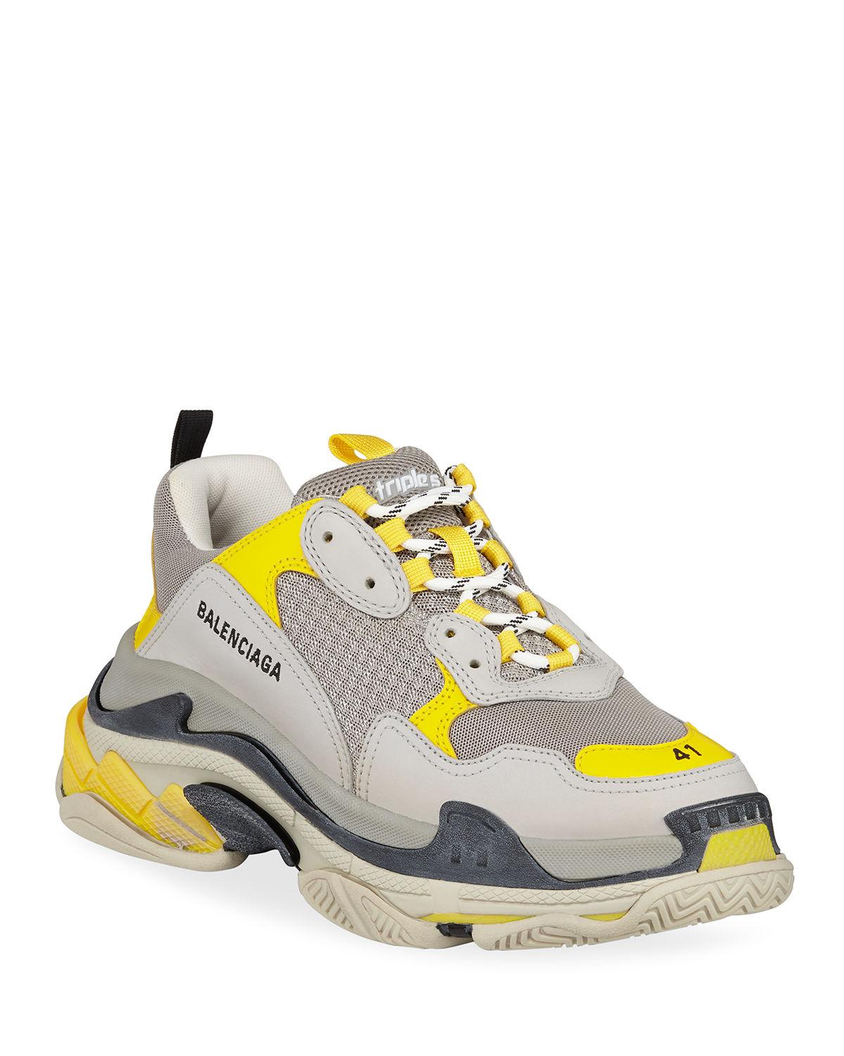 Triple S Leather And Mesh Trainers