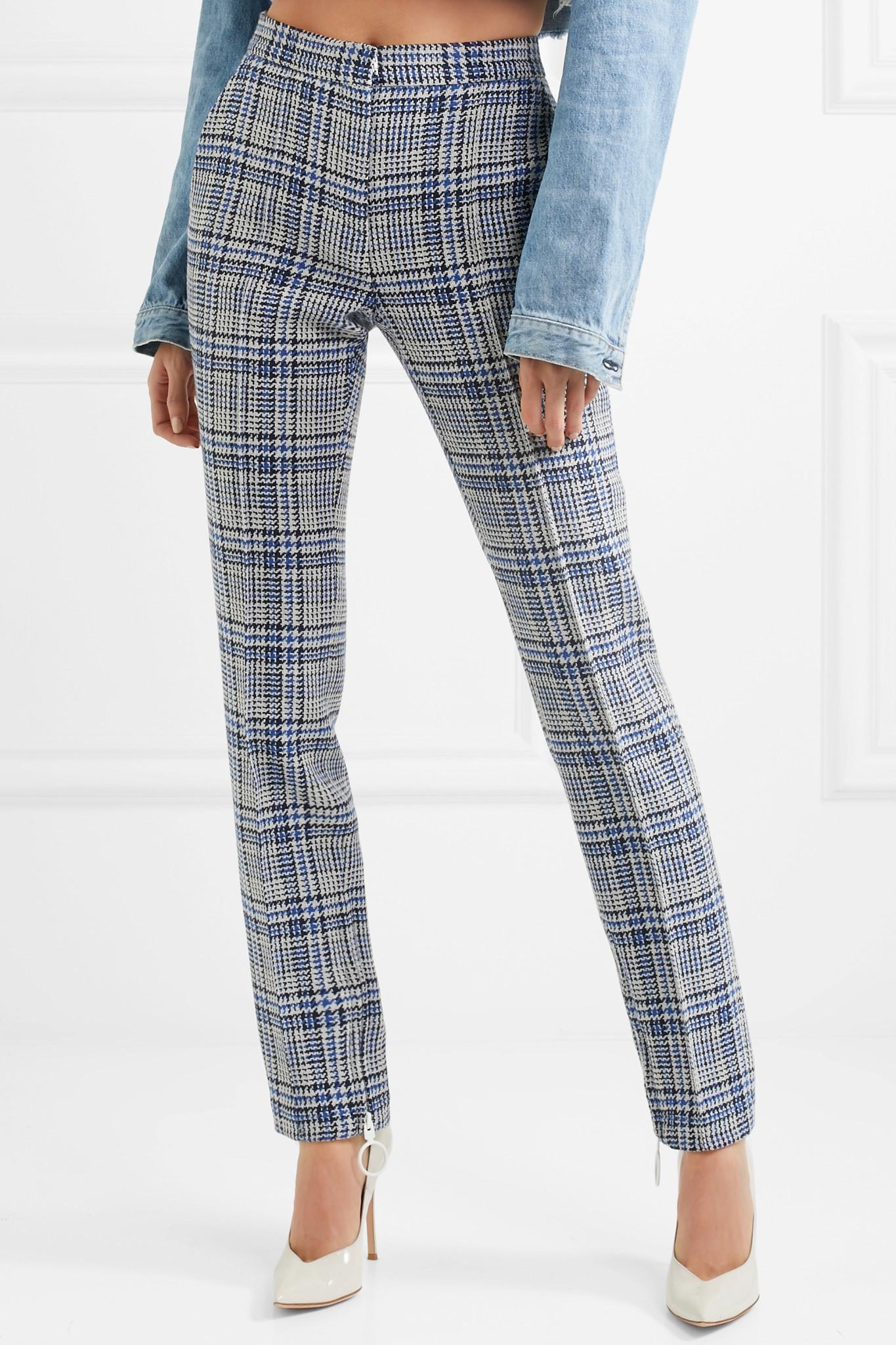 off white plaid pants