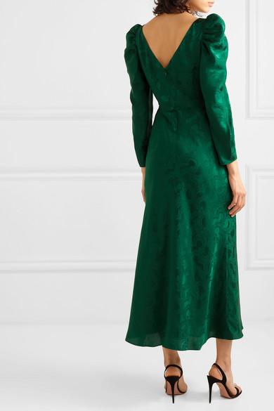 Alena midi dress in jewel green Clearance