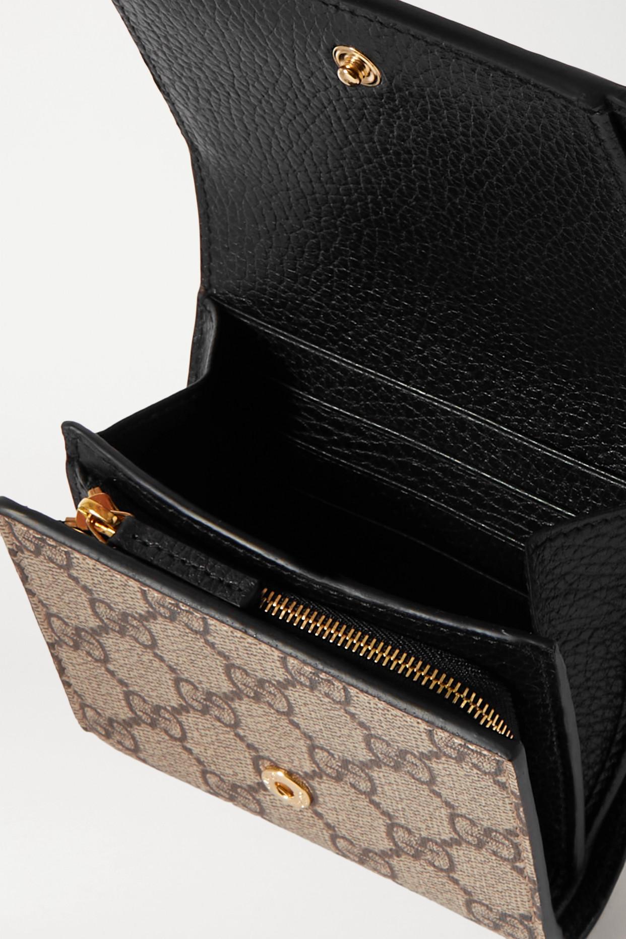 Gucci + Net Sustain Gg Marmont Petite Medium Textured-leather And Printed  Coated-canvas Wallet in Black | Lyst