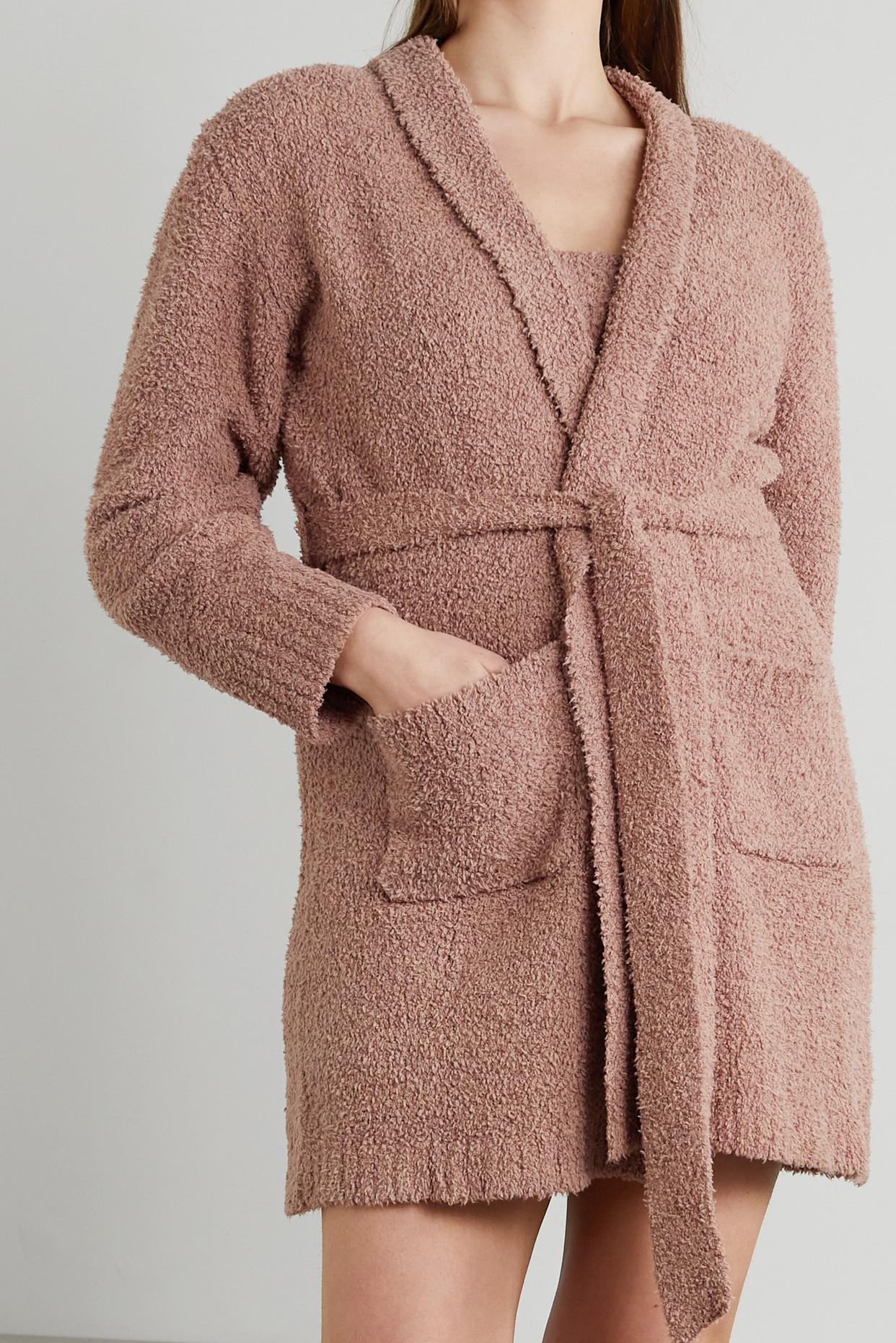 Skims Cozy Knit Bouclé Robe in Pink | Lyst