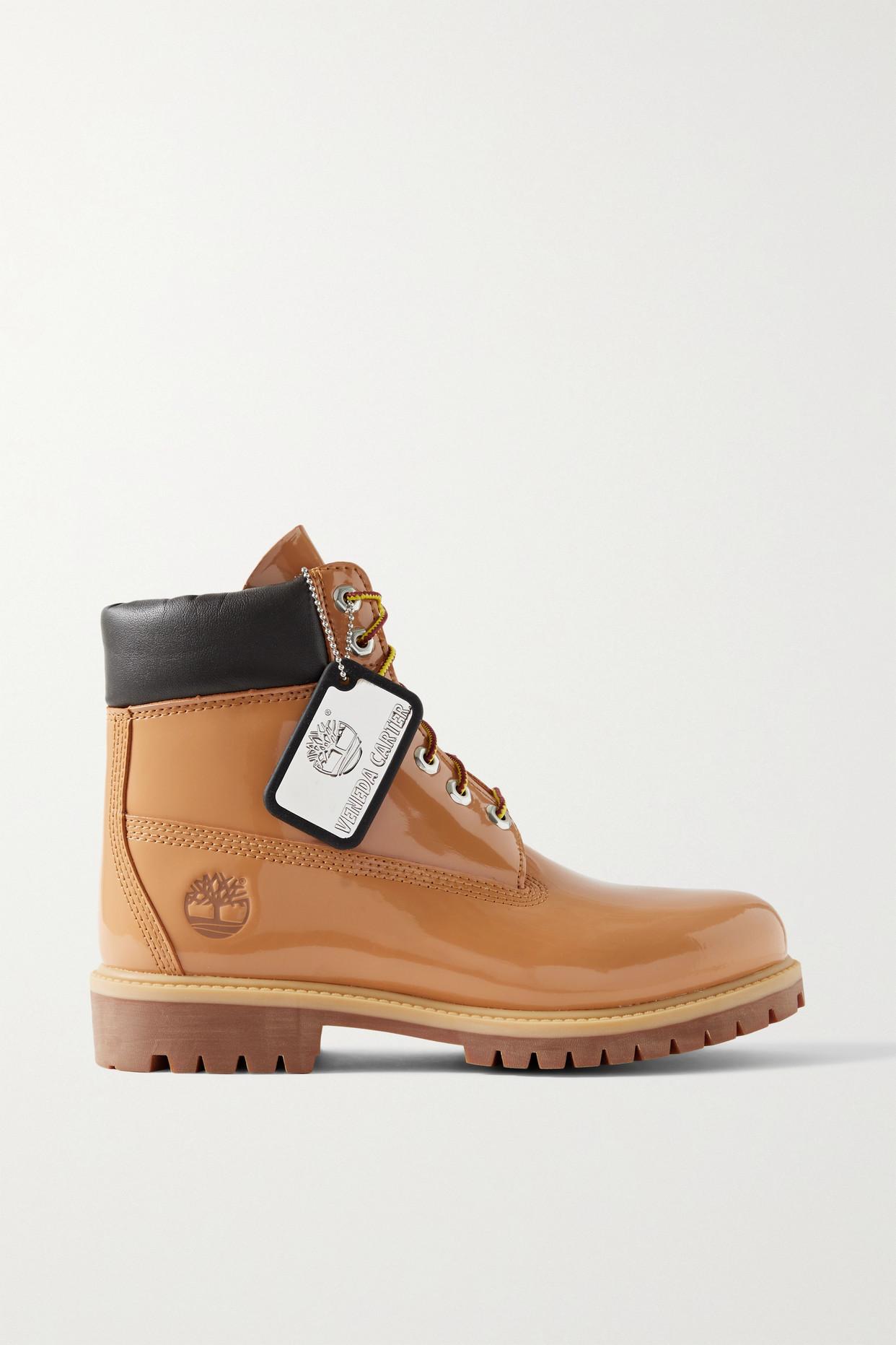 Timberland + Veneda Carter Patent-leather Ankle Boots in Brown | Lyst
