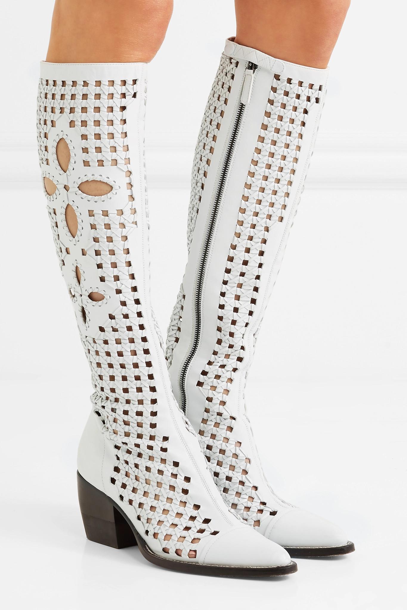 chloe boots white