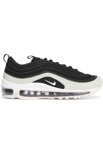 nike air max 97 premium sneakers in black cracked leather