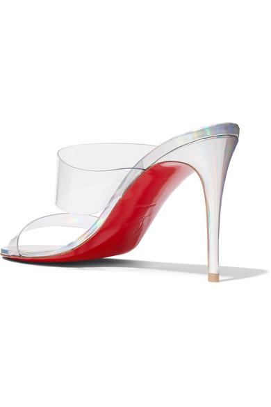 Christian Louboutin Just Nothing 85 Pvc And Metallic Leather Mules - Lyst