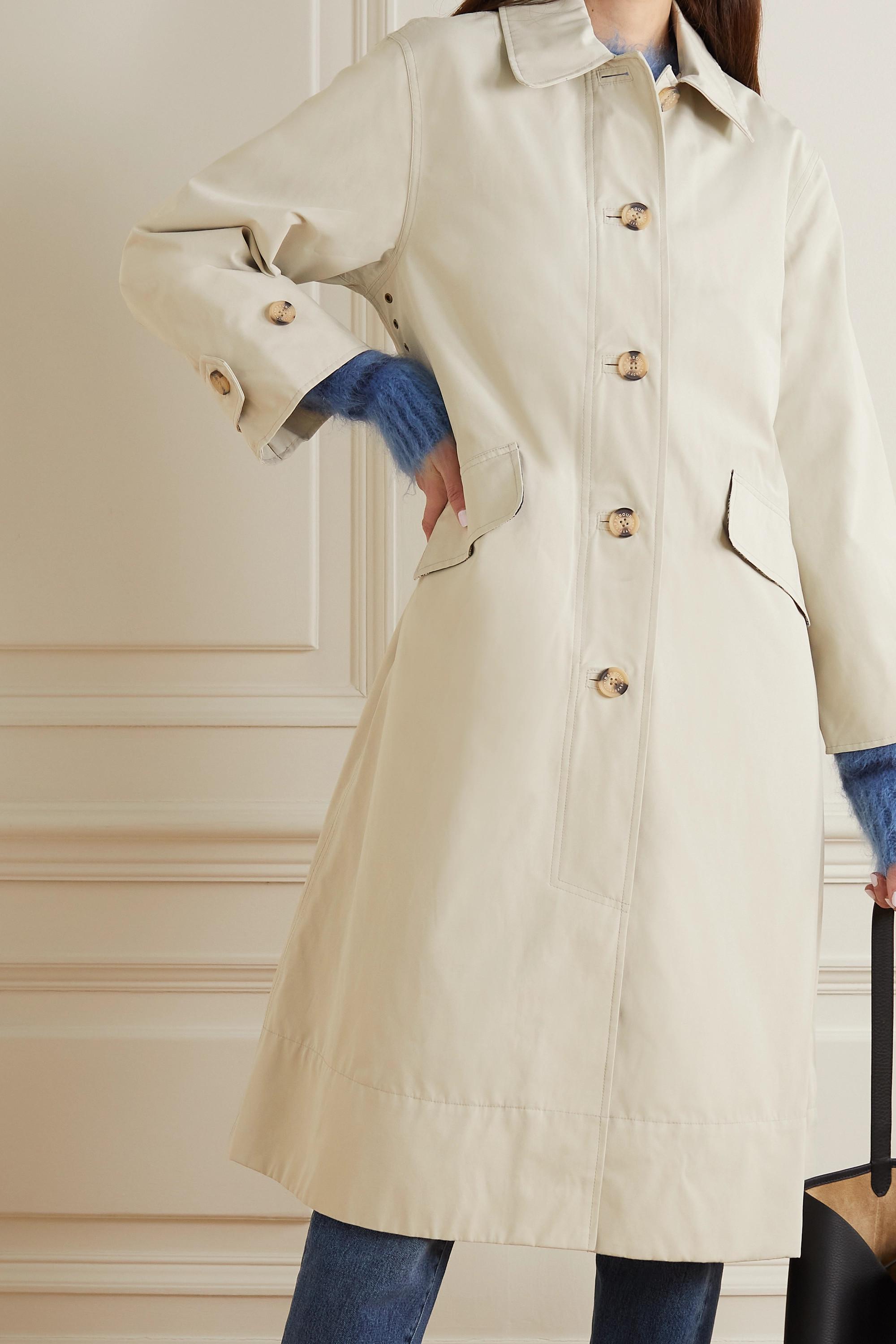 Barbour + Alexachung Julie Belted Gabardine Coat in White | Lyst