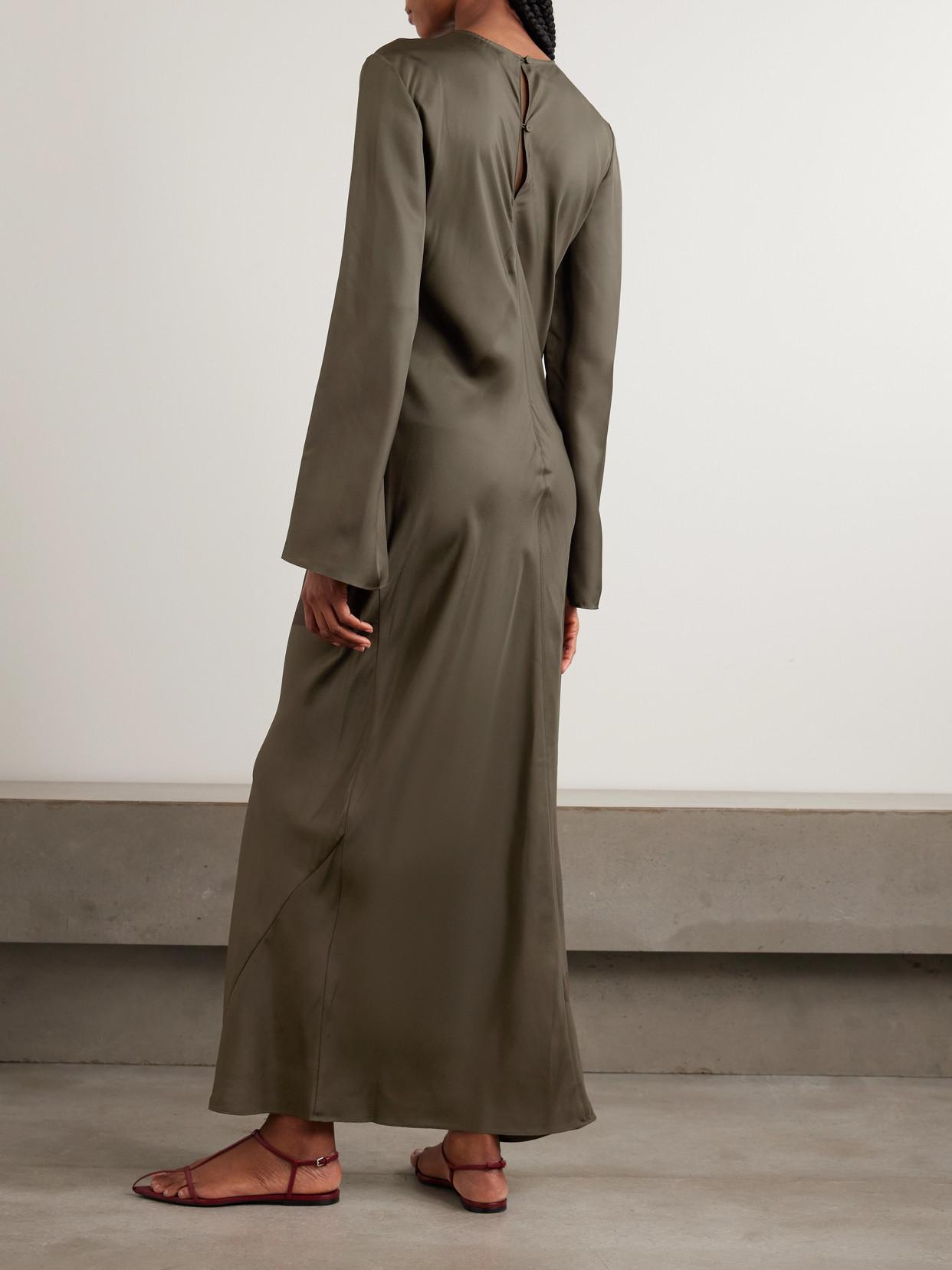 rohe green dress Silk slip dress