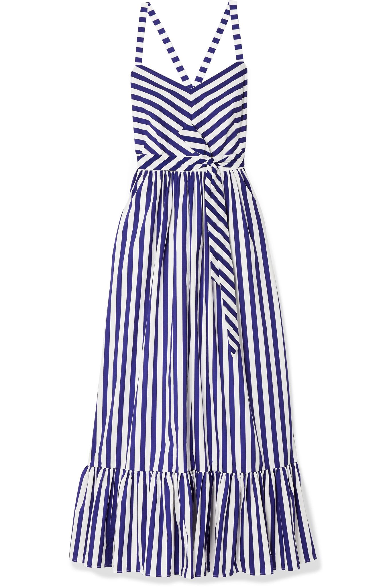 striped cotton maxi dress