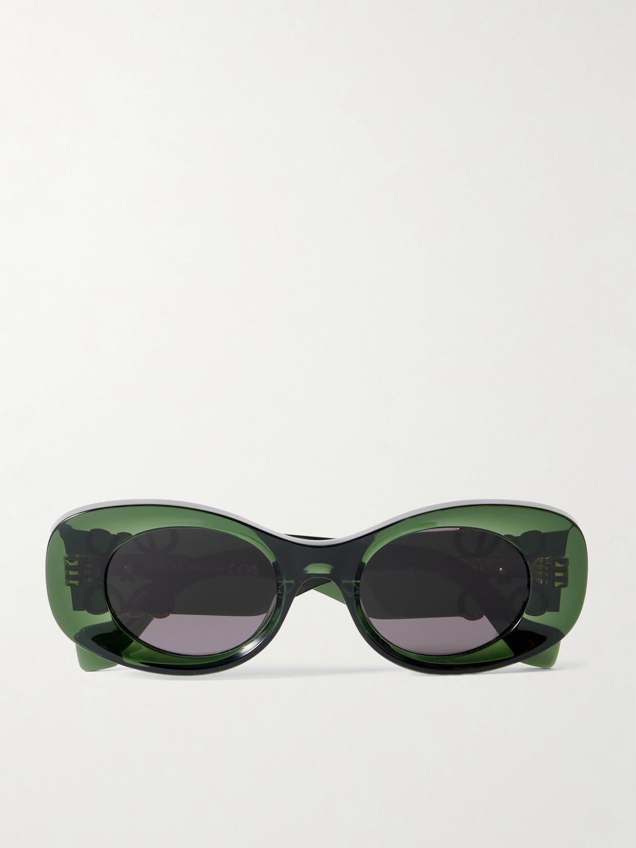 NEW Loewe LW40036I Cat Eye Green Anagram Sunglasses Loewe Anagram Oversized Cat-Eye Acetate Sunglasses in Green  main image 4