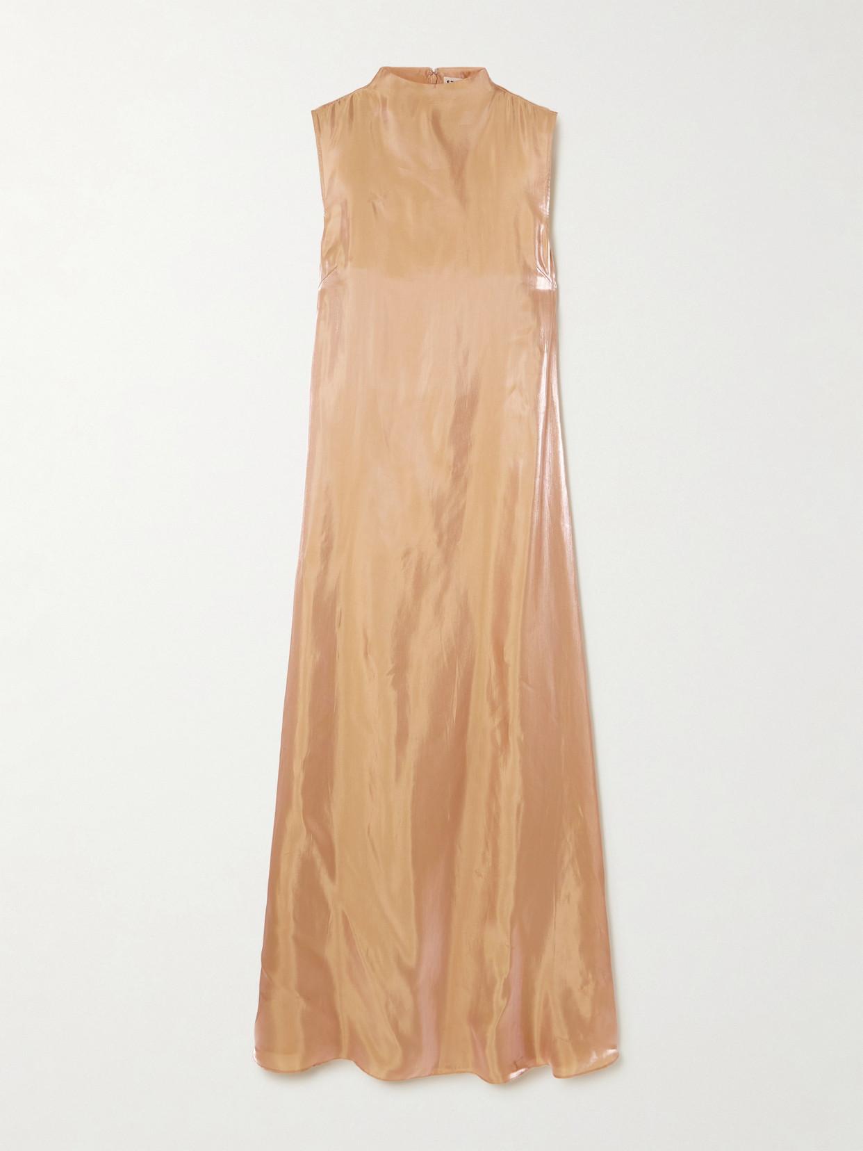 staud araya dress rose gold Staud Araya Dress in Rose Gold