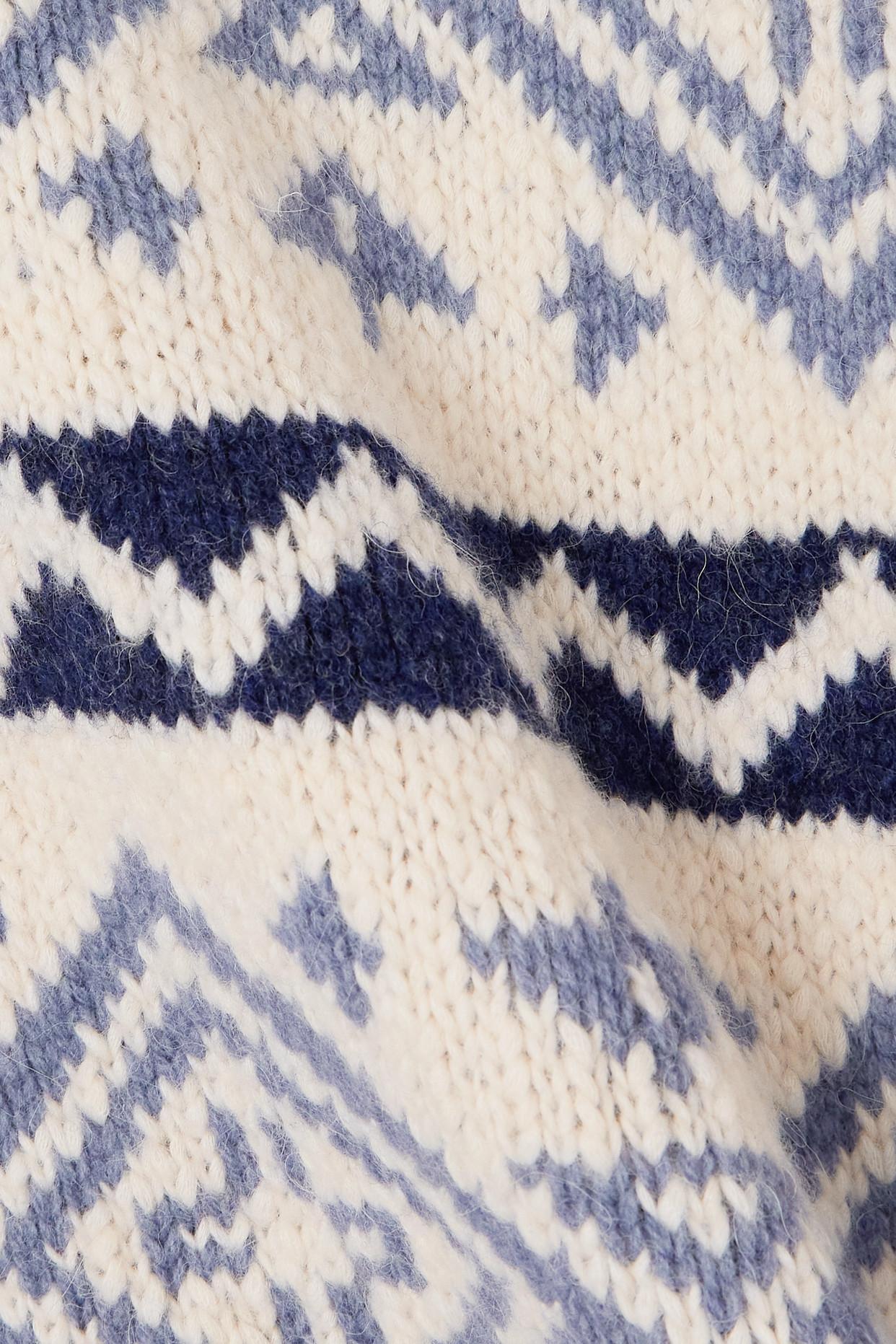 Polo Ralph Lauren Wool, Cotton And Alpaca-blend Jacquard Turtleneck Sweater  in Blue | Lyst