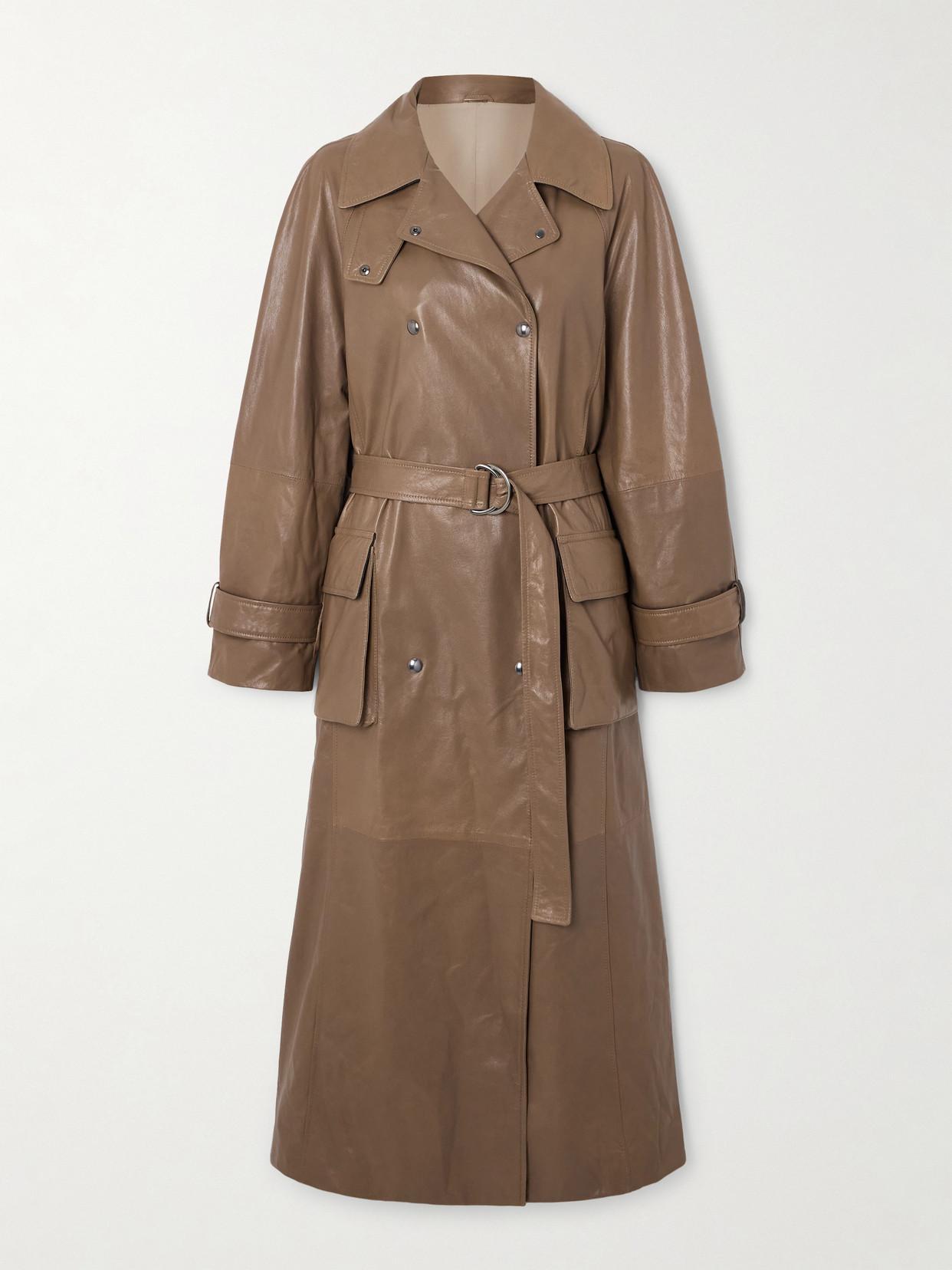 【送料&関税込】Brunello Cucinelli Trench Jacket BRUNELLO CUCINELLI Double-breasted cropped cotton-blend