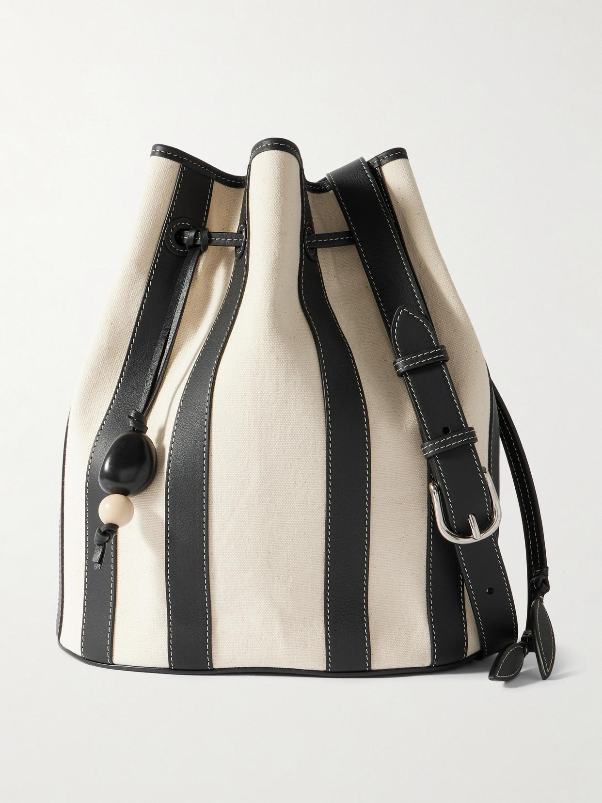 Hunting Season Extra Large Drawstring Leather-Trimmed Striped