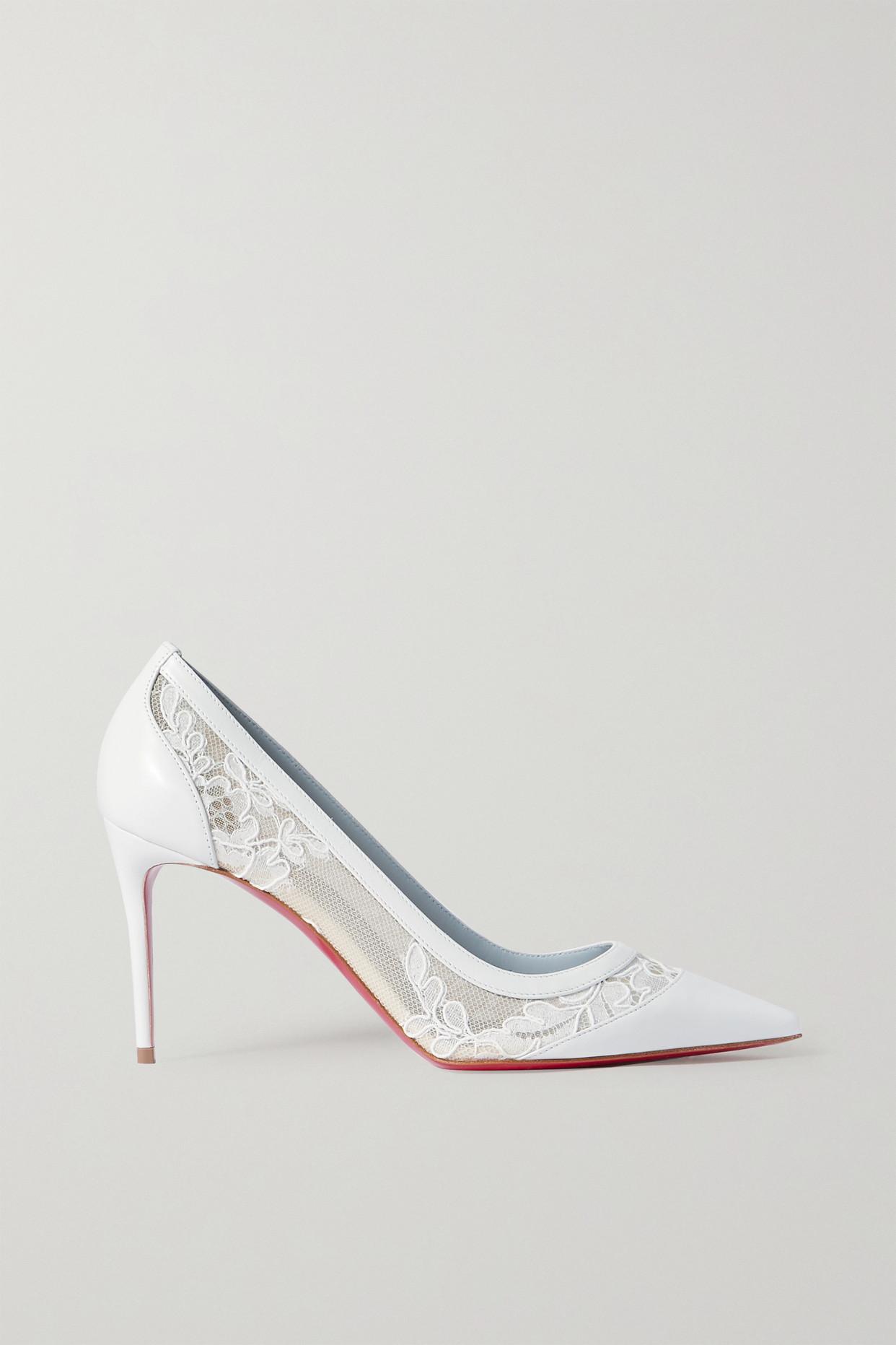 Christian Louboutin Galativi 85 Leather, Corded Lace And Mesh 