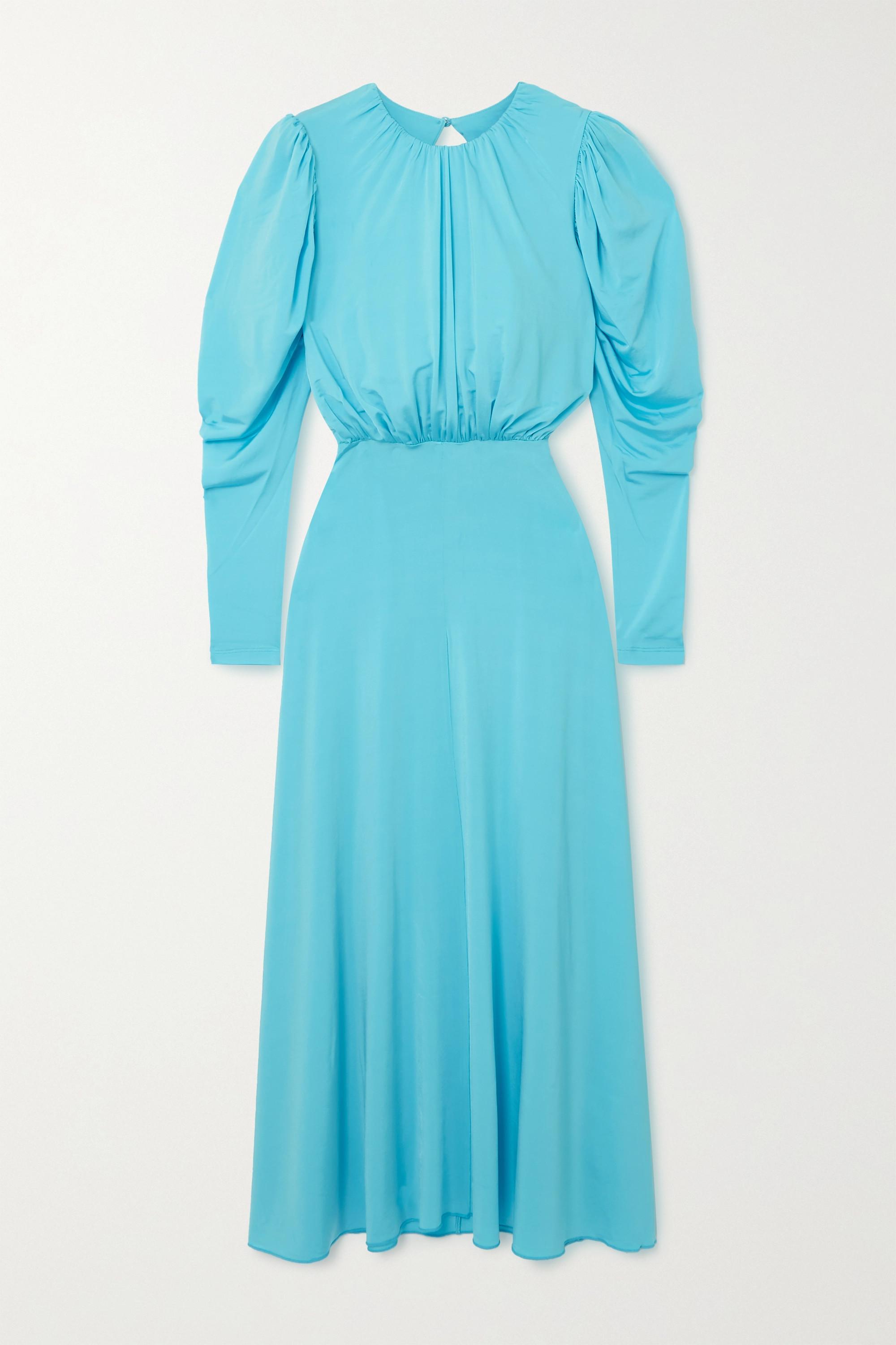ROTATE BIRGER CHRISTENSEN Synthetic Laura Open-back Jersey Midi Dress in  Azure (Blue) - Lyst