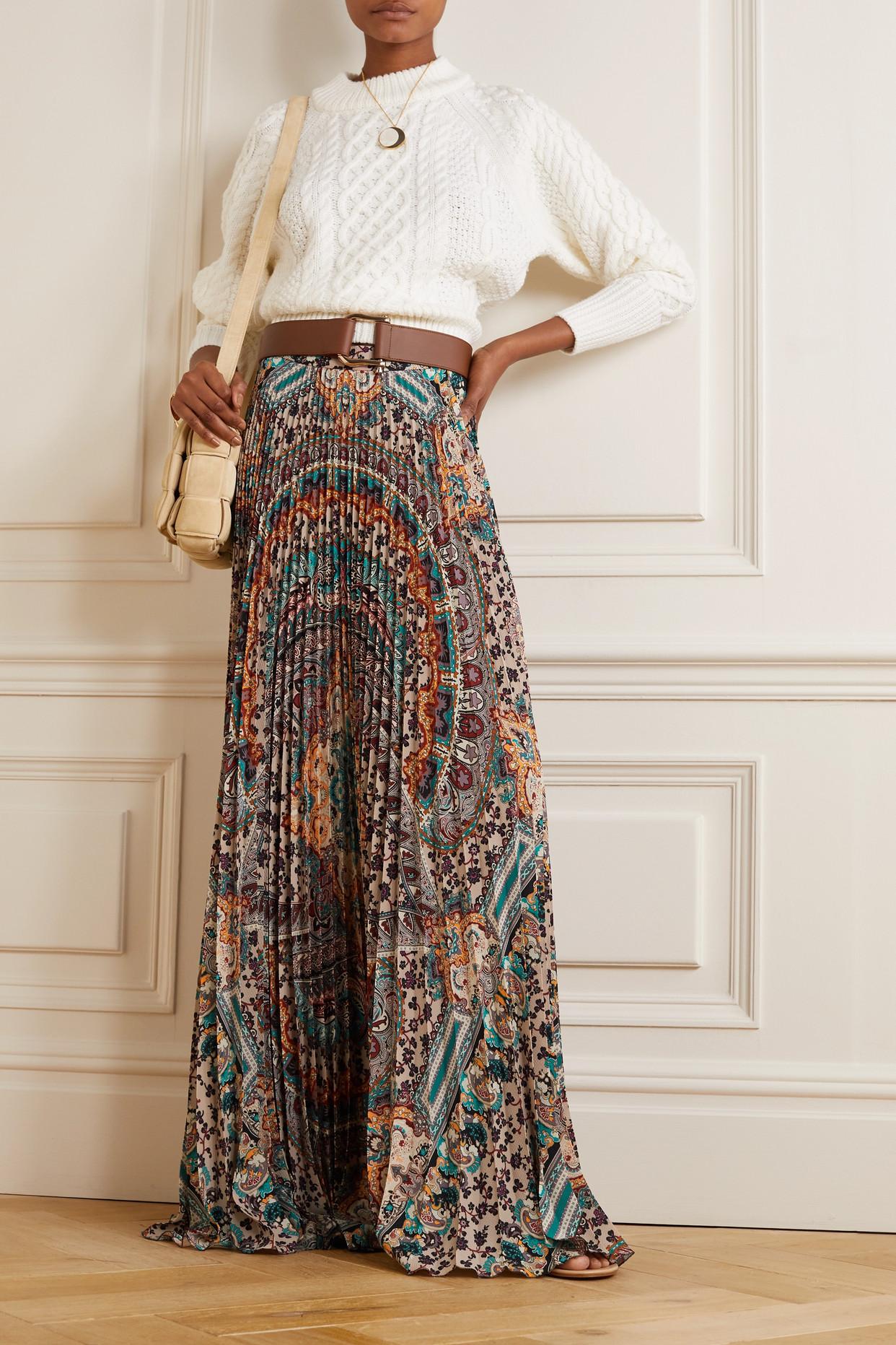ETRO Paisley Printed Pleats Skirt Second Hand / Selling