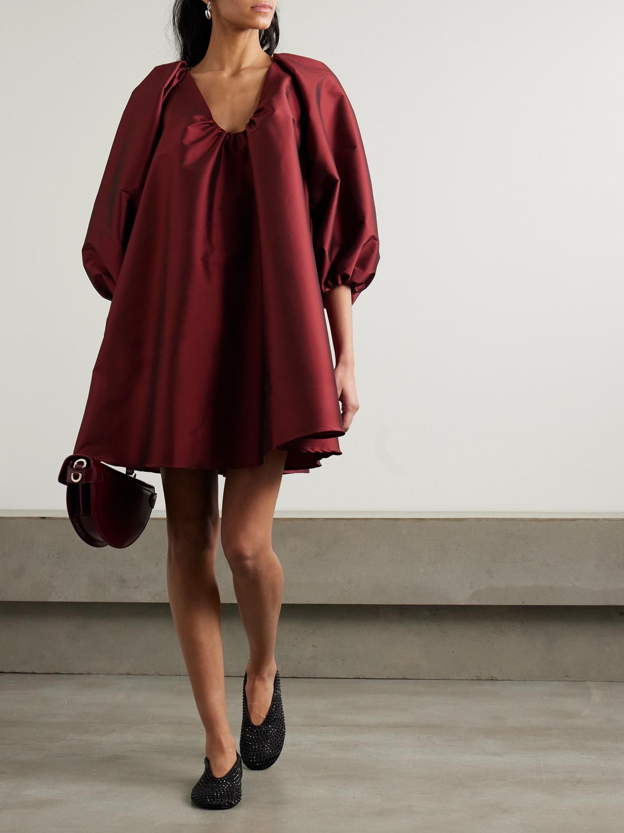 george designer dresses BERNADETTE Gathered Taffeta Mini Dress Georges hobeika SIZE:10 Calvin Klein Collection Wool silver wire guaranteeing you stand out