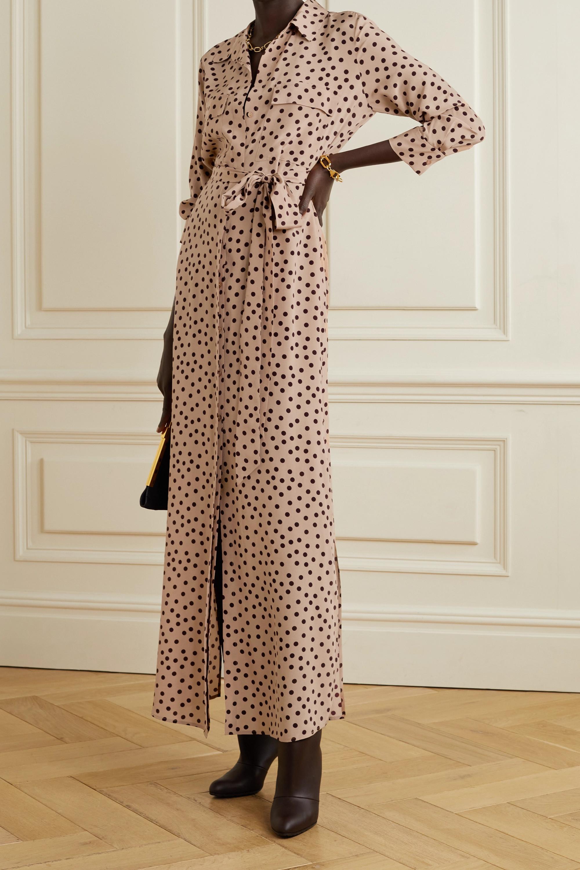 Silk Crepe De Chine Maxi Shirt Dress 