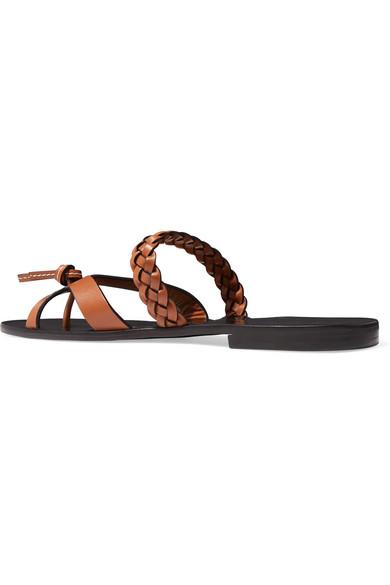 Loewe + Paula's Ibiza Braided Leather Sandals in Tan (Brown) - Lyst