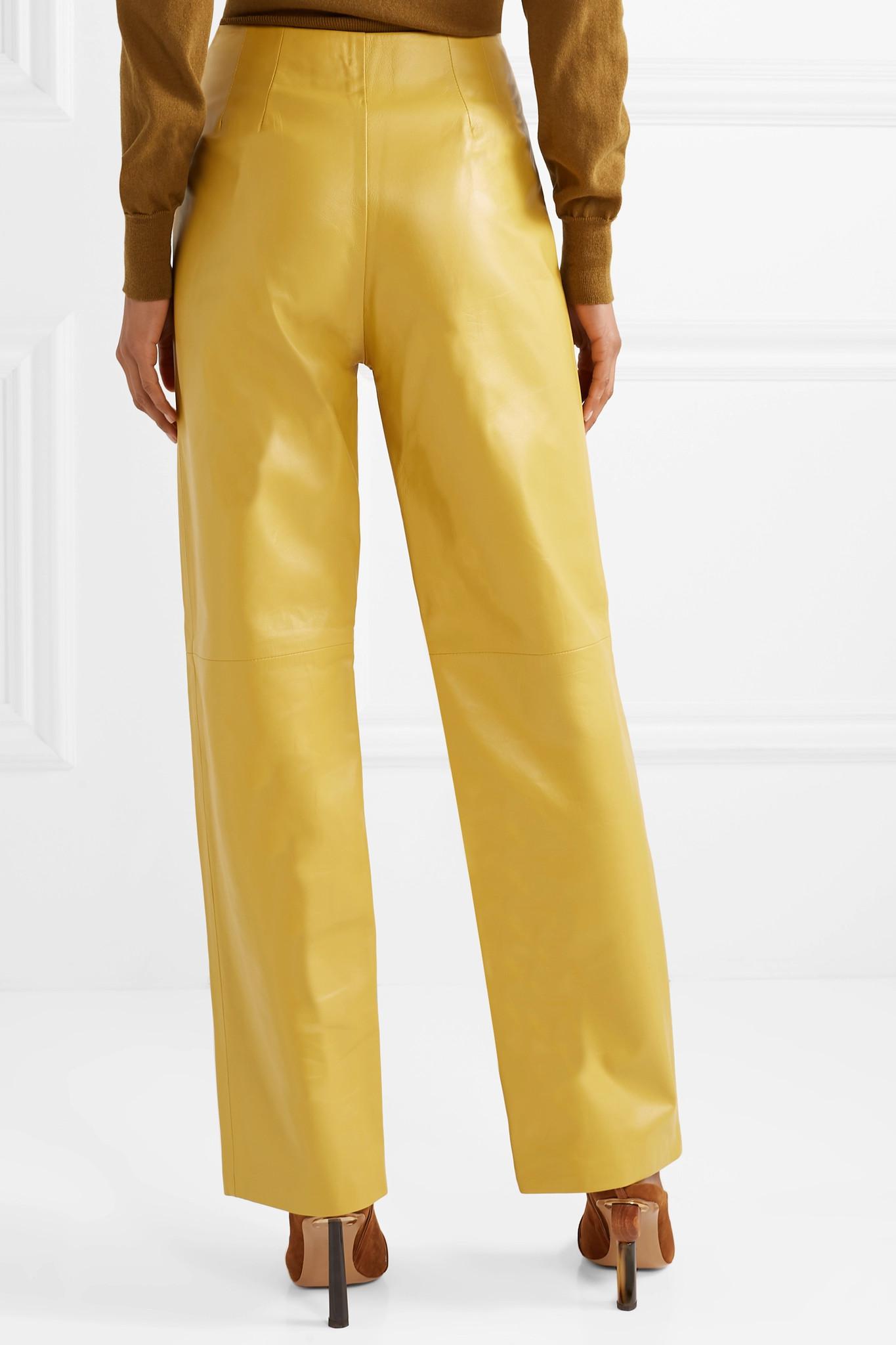 Jacquemus Jalad Leather Pants in Yellow 