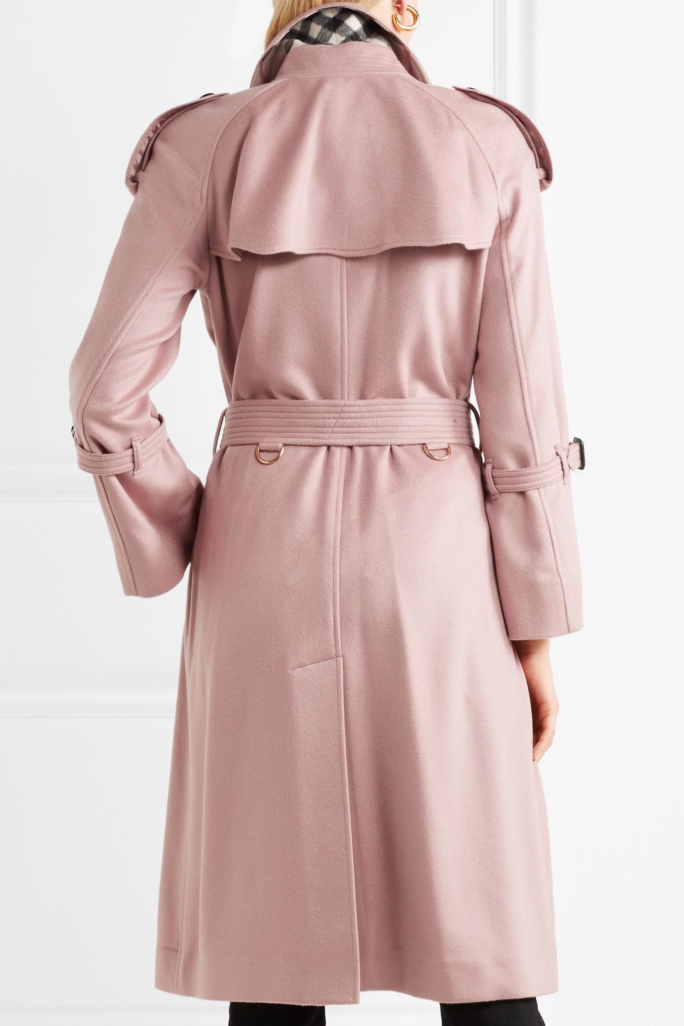 Burberry The Lakestone Cashmere Trench Coat in Pastel Pink (Pink) - Lyst